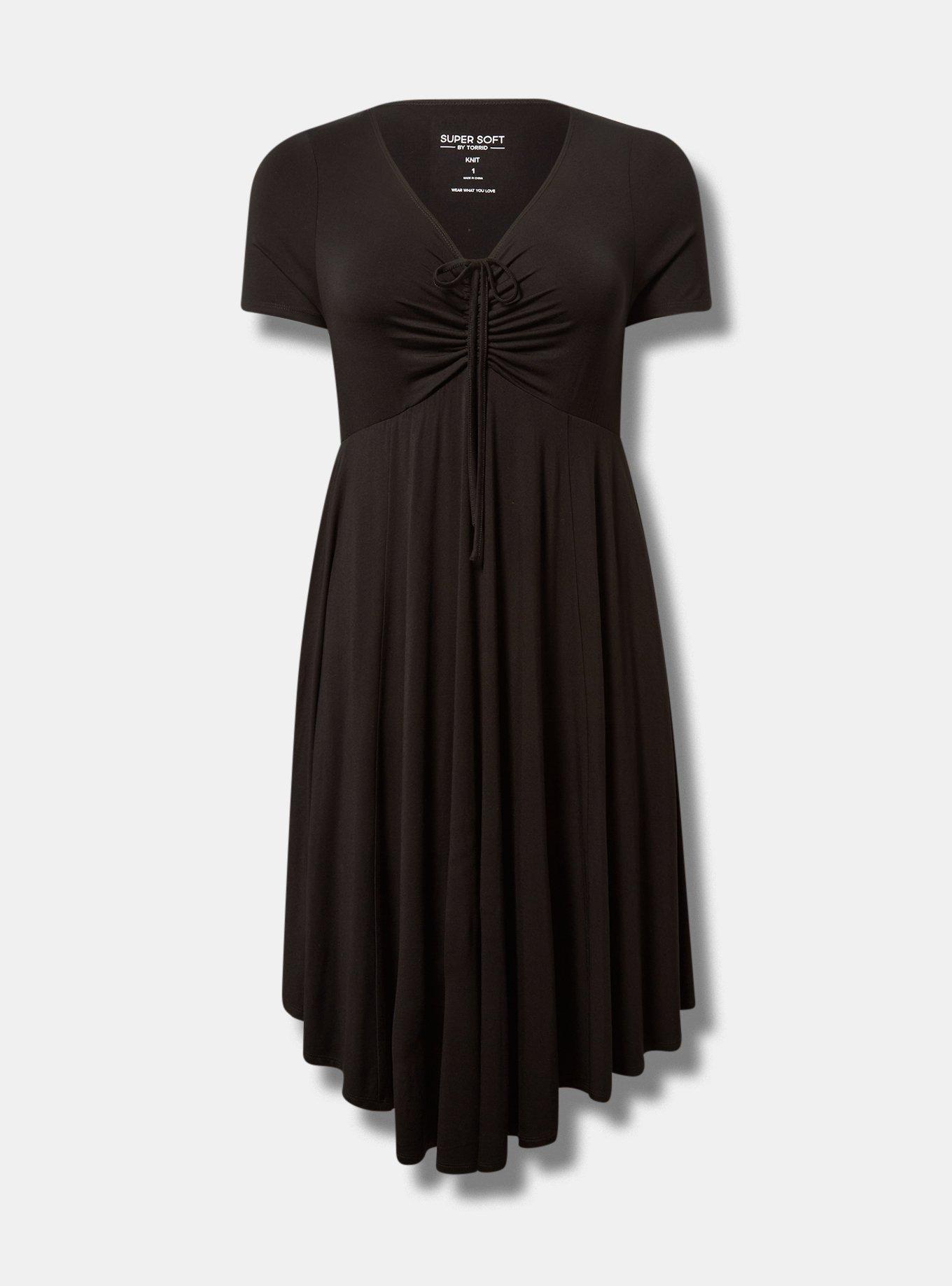 Midi Super Soft Shirred Front Dress