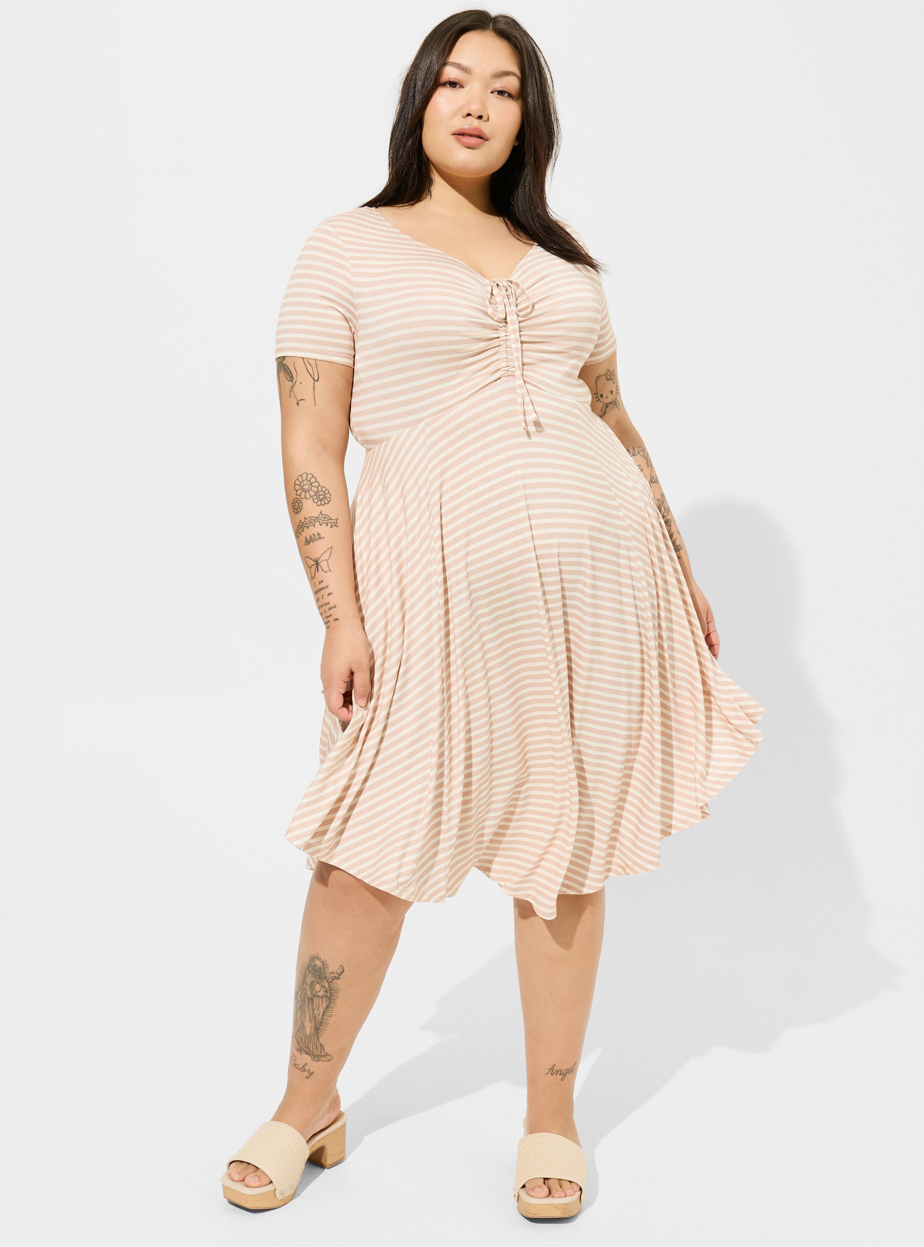 Midi Super Soft Shirred Front Dress