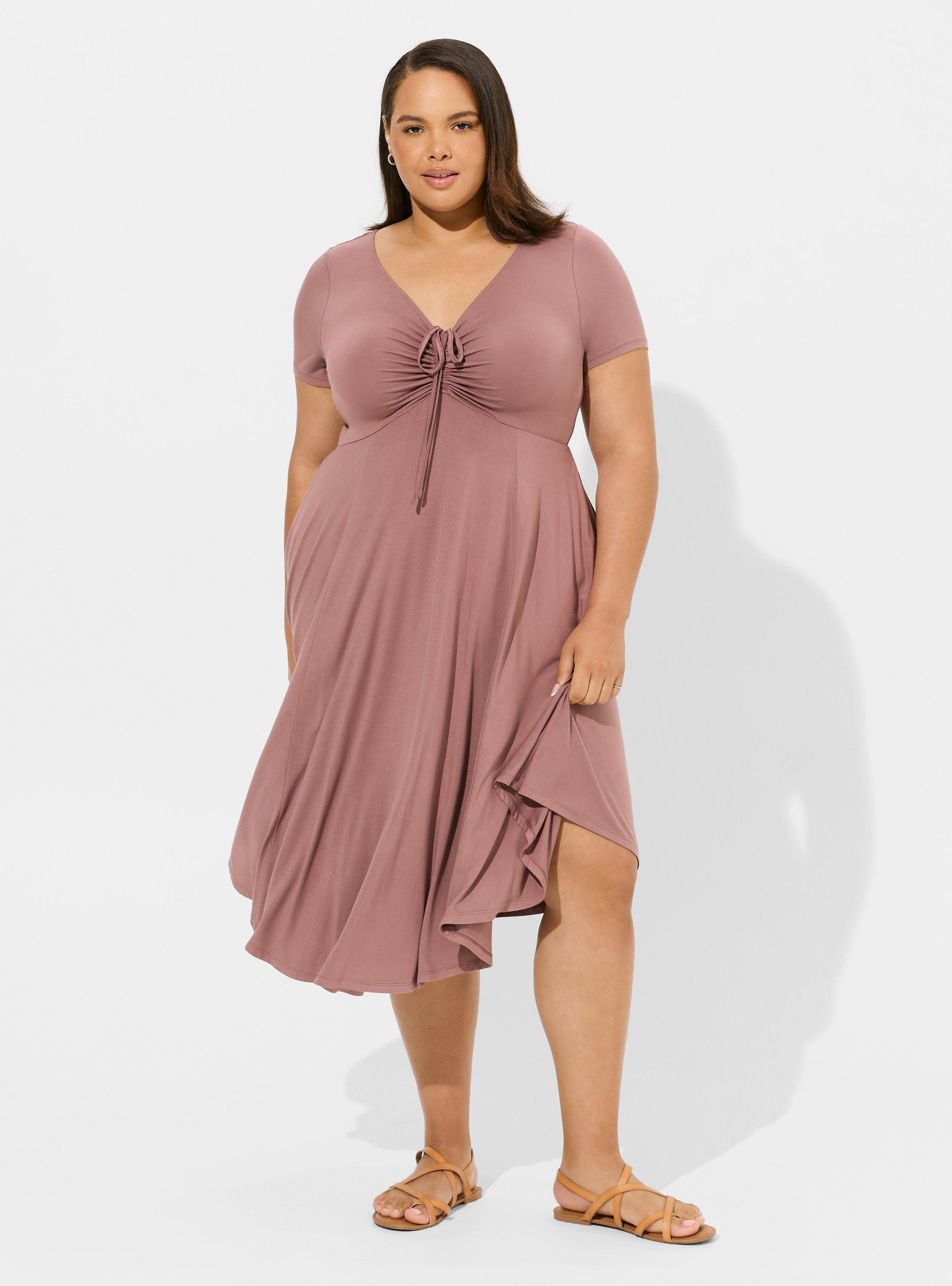 Midi Super Soft Shirred Front Dress