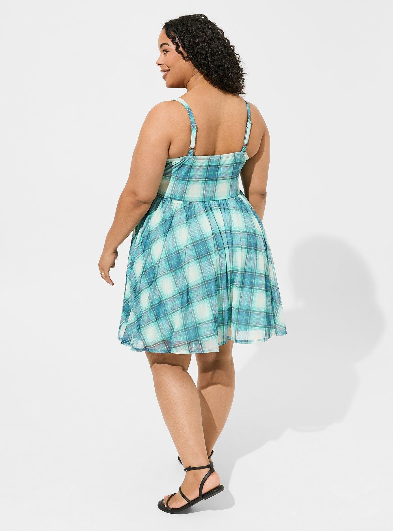 Mini Mesh Cami Shirred Bust Skater Dress
