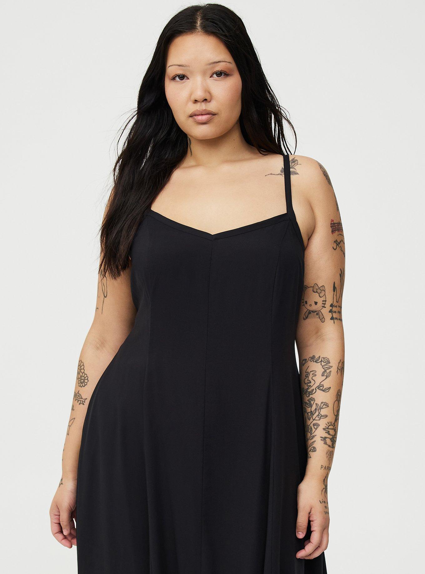 Tiered Trapeze Maxi Dress, DEEP BLACK, alternate