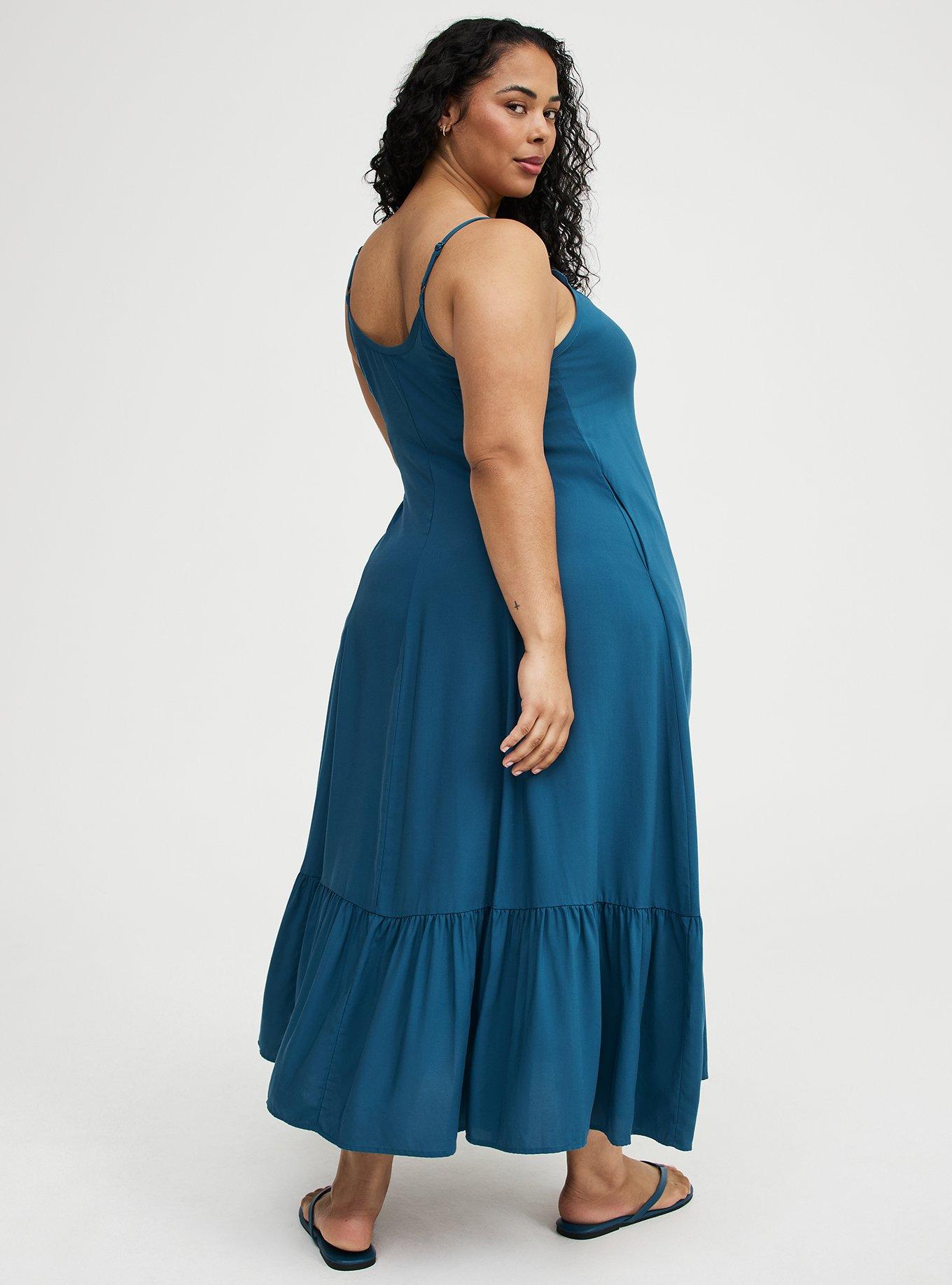Tiered Trapeze Maxi Dress, LEGION BLUE, alternate