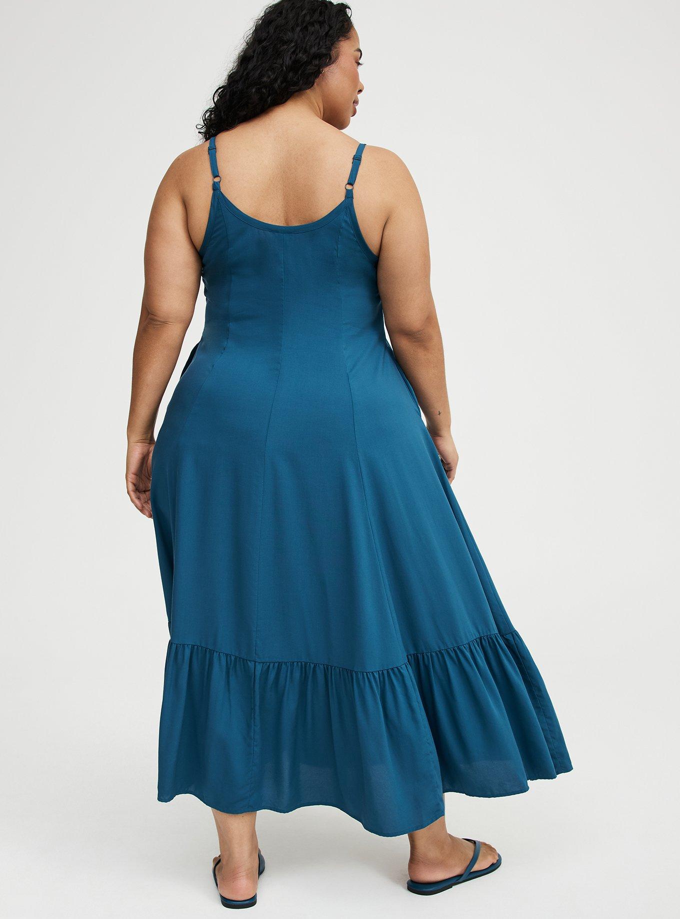 Tiered Trapeze Maxi Dress, LEGION BLUE, alternate
