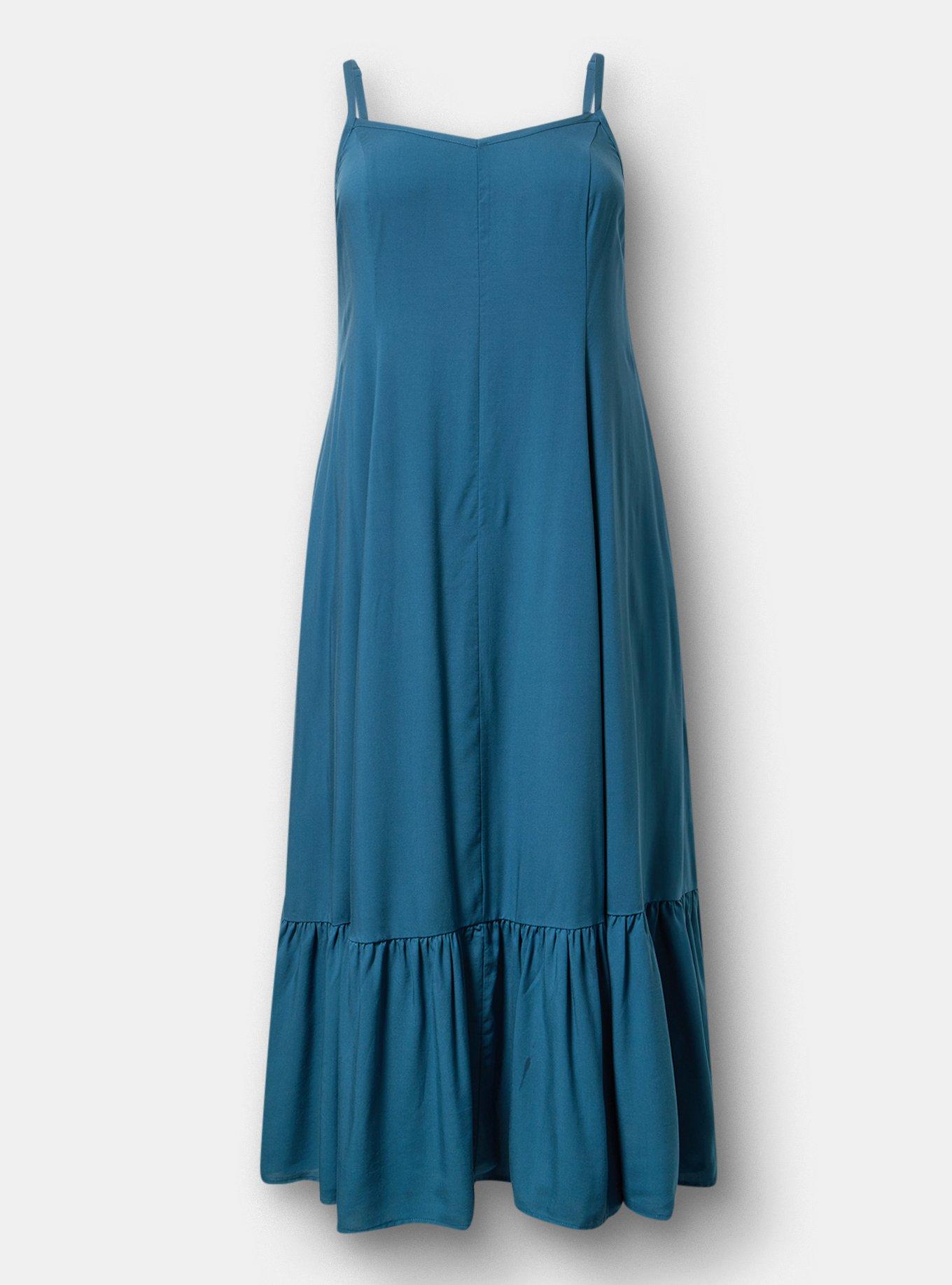 Tiered Trapeze Maxi Dress, LEGION BLUE, hi-res