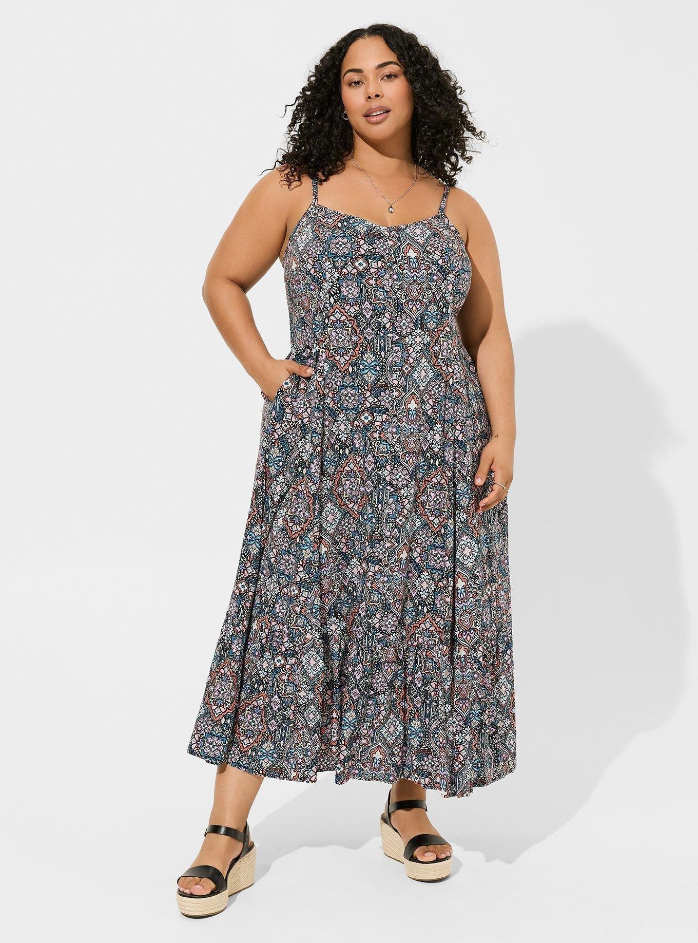 Maxi Challis Trapeze Tiered Dress