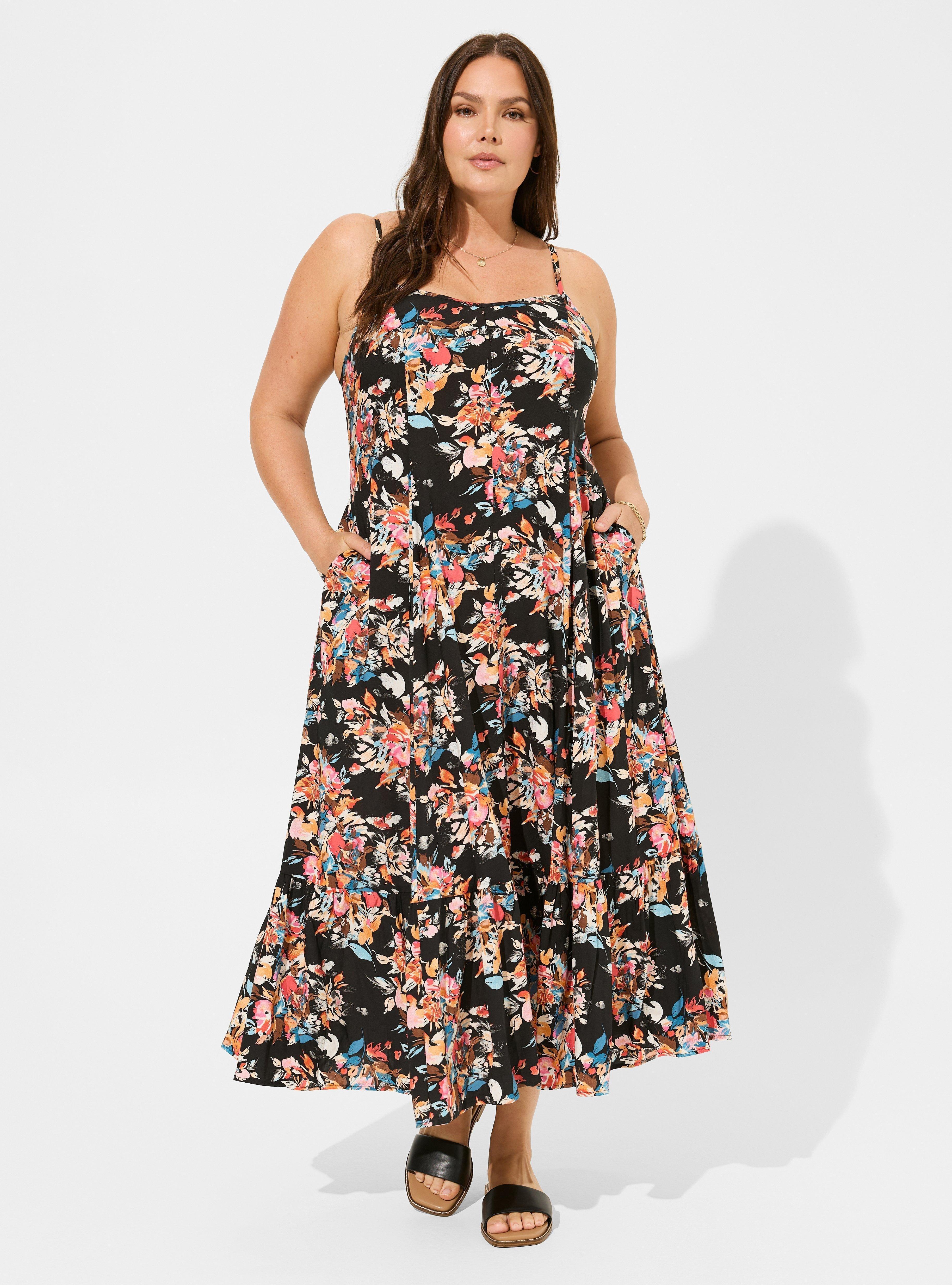 Maxi Challis Trapeze Tiered Dress