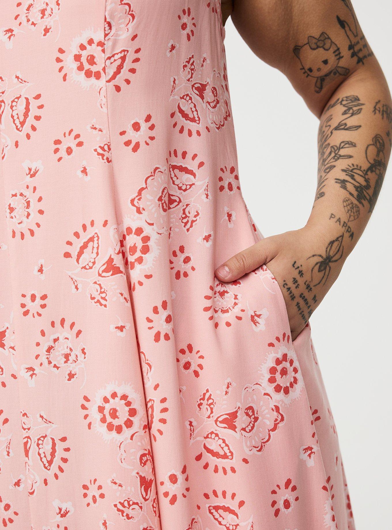 Tiered Trapeze Maxi Dress, JOANNE JACOBEAN PEACH, alternate