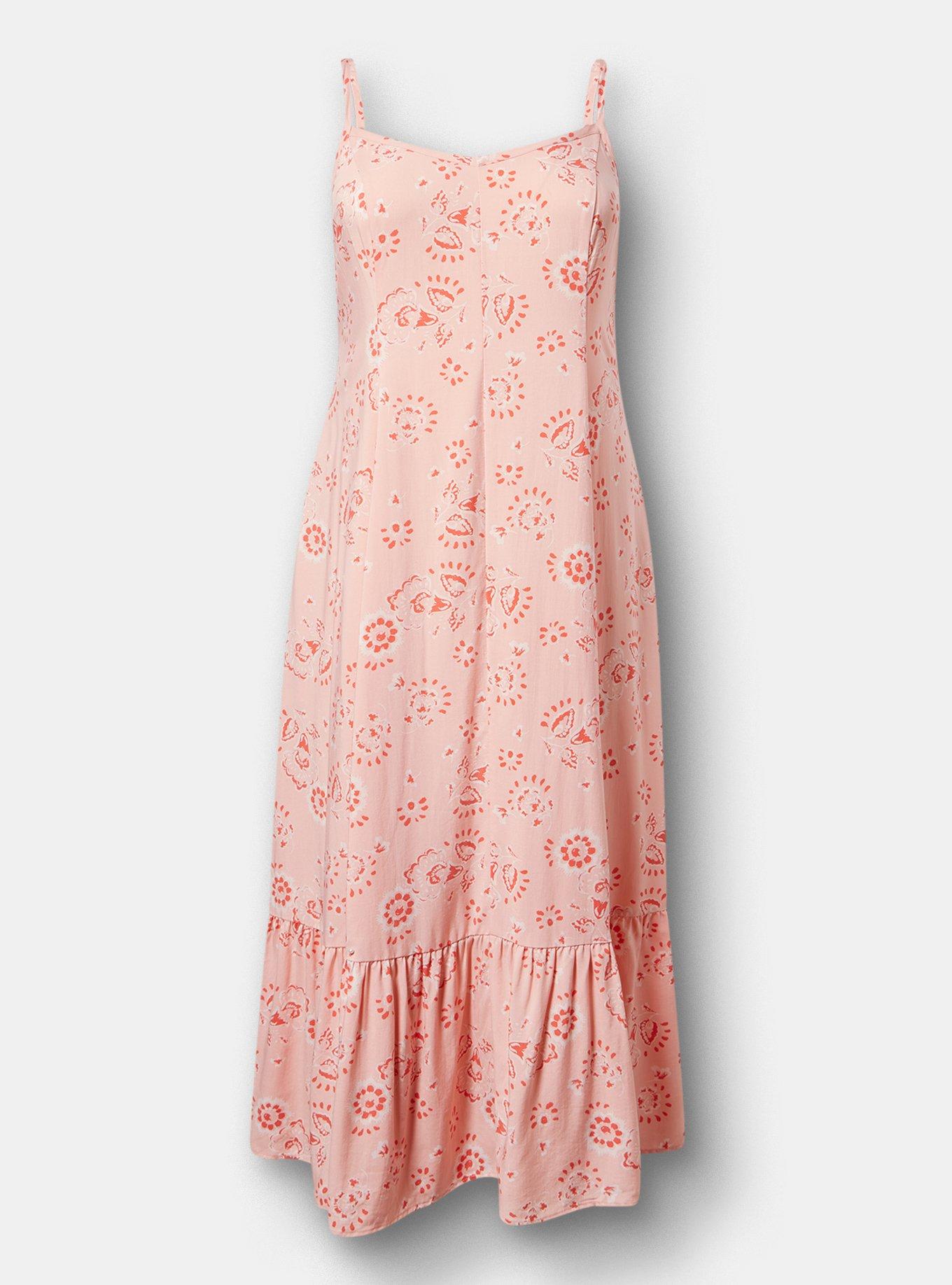 Tiered Trapeze Maxi Dress, JOANNE JACOBEAN PEACH, hi-res
