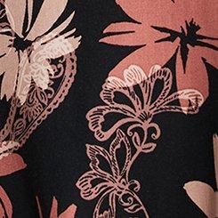 Plus Size Tiered Trapeze Maxi Dress, BACKLIGHT PAISLEY FLORAL BLACK, swatch