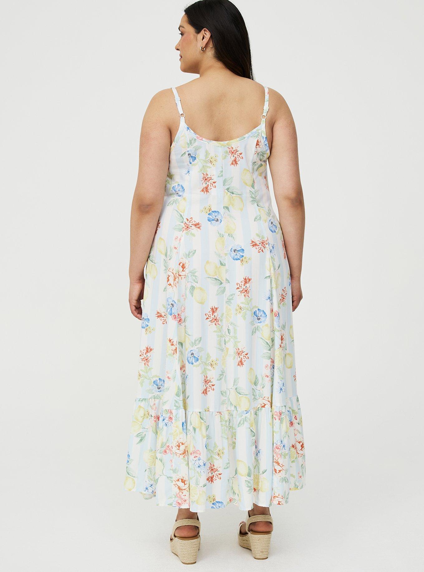 Tiered Trapeze Maxi Dress, CRUSING LEMON FLORAL MULTI, alternate