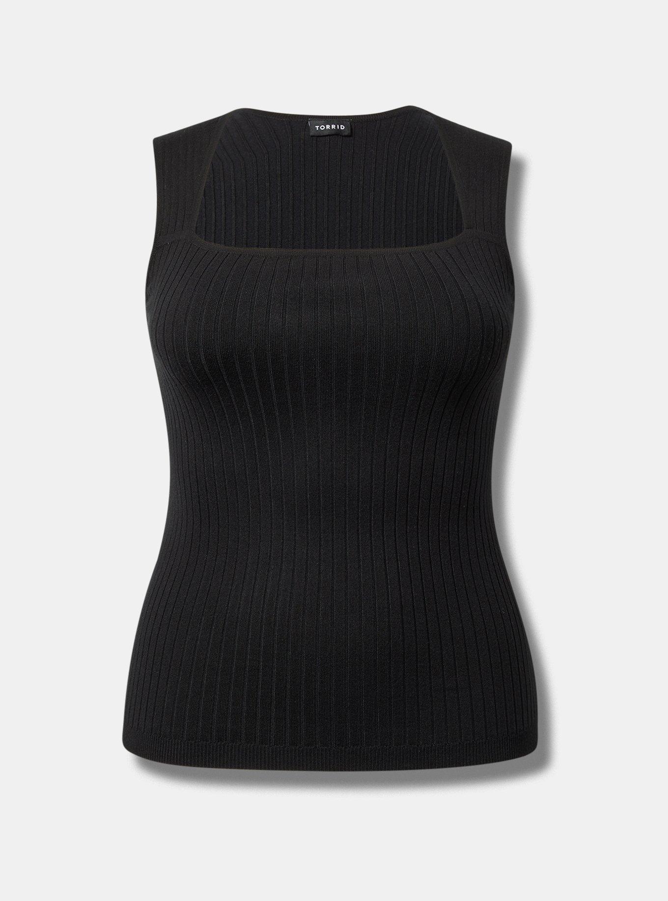 Fitted Square Neck Sweater Tank