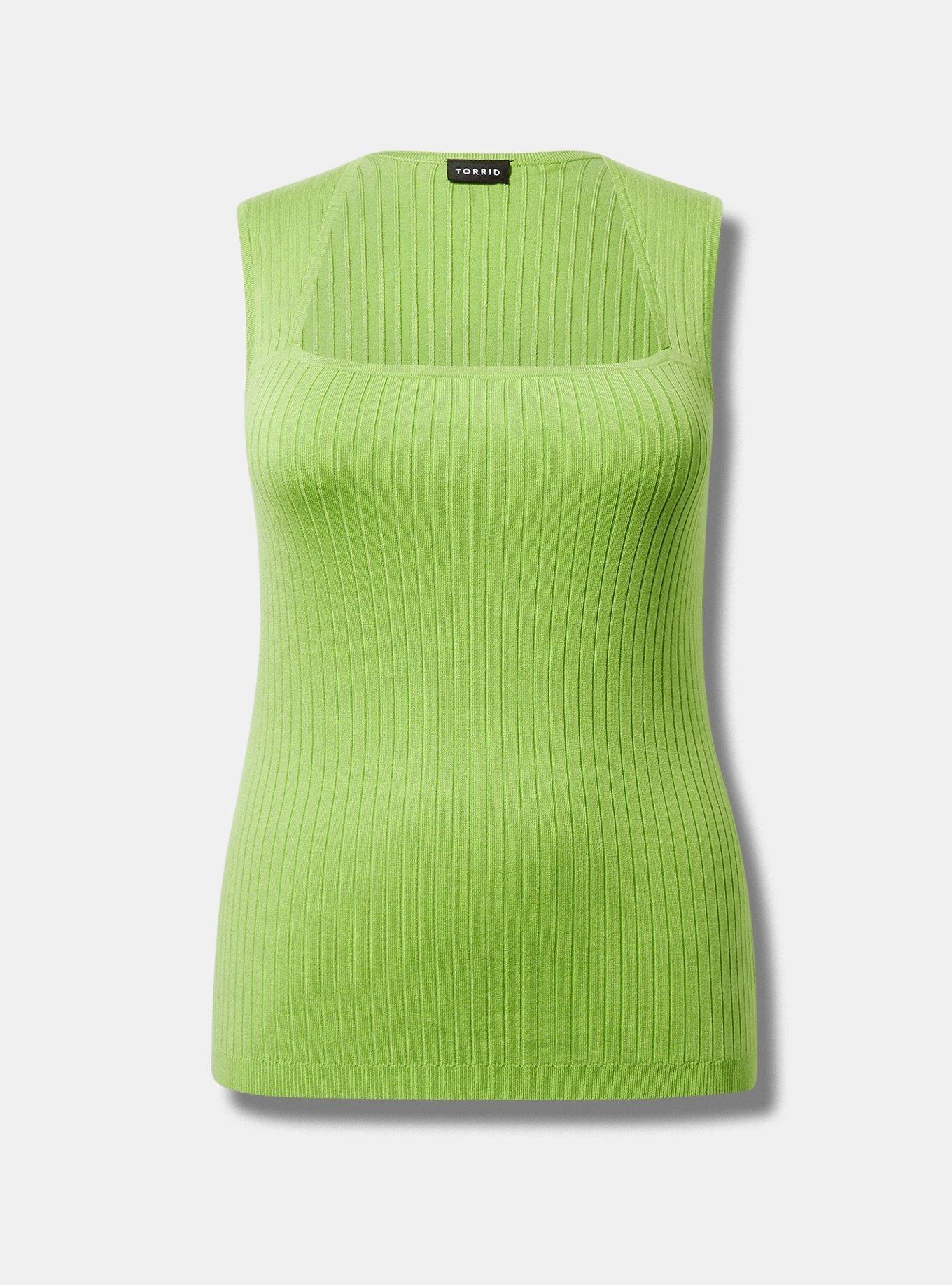 Fitted Square Neck Sweater Tank