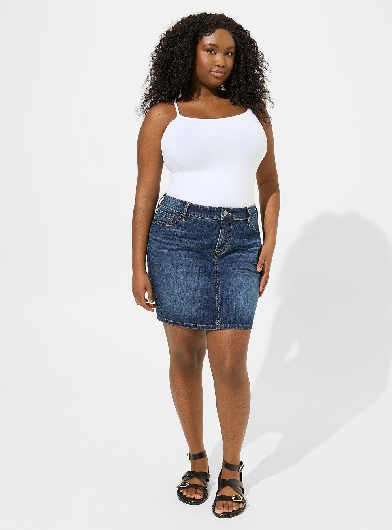 Plus size long denim skirts 5x best sale