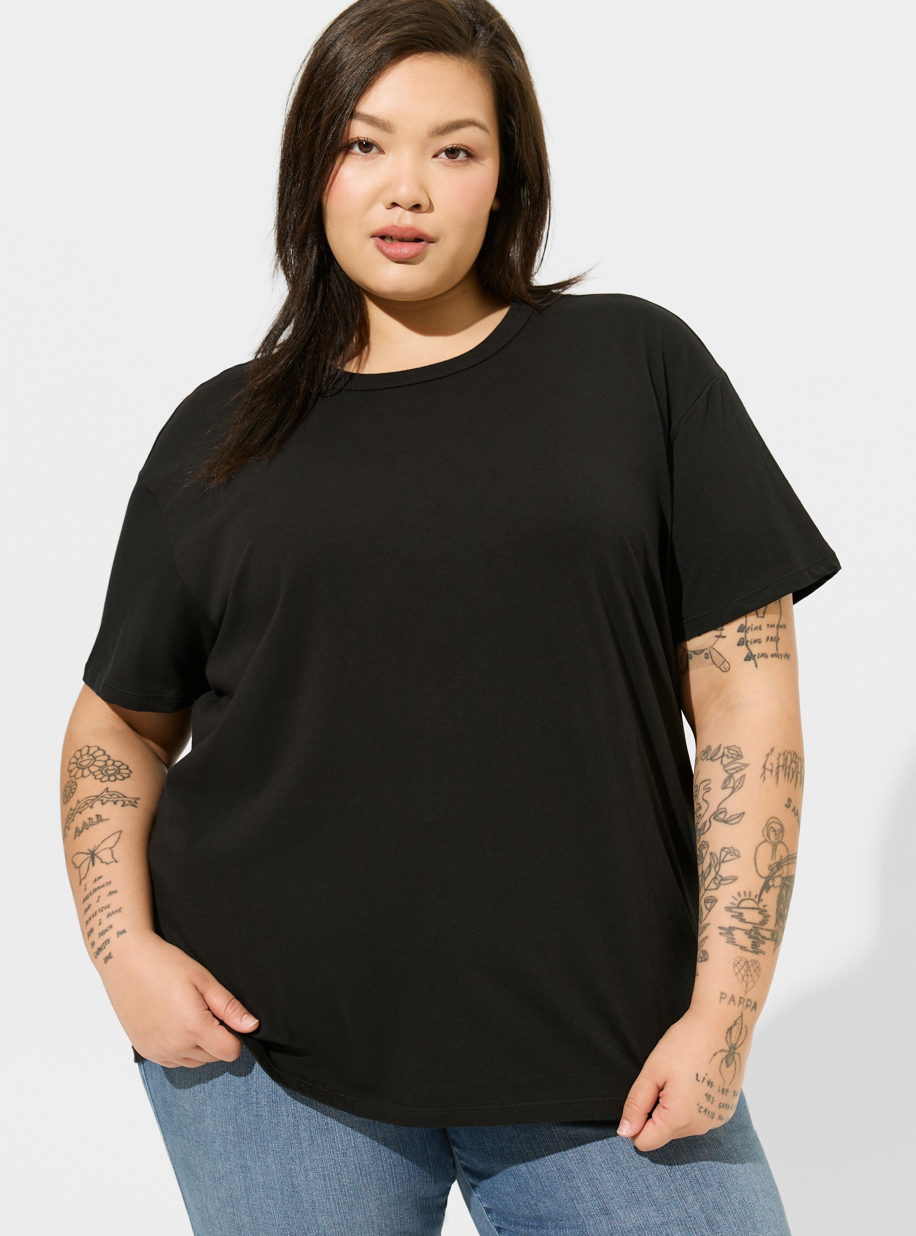 Vintage Jersey Crew Neck Butterfly Relaxed Tee, DEEP BLACK, alternate