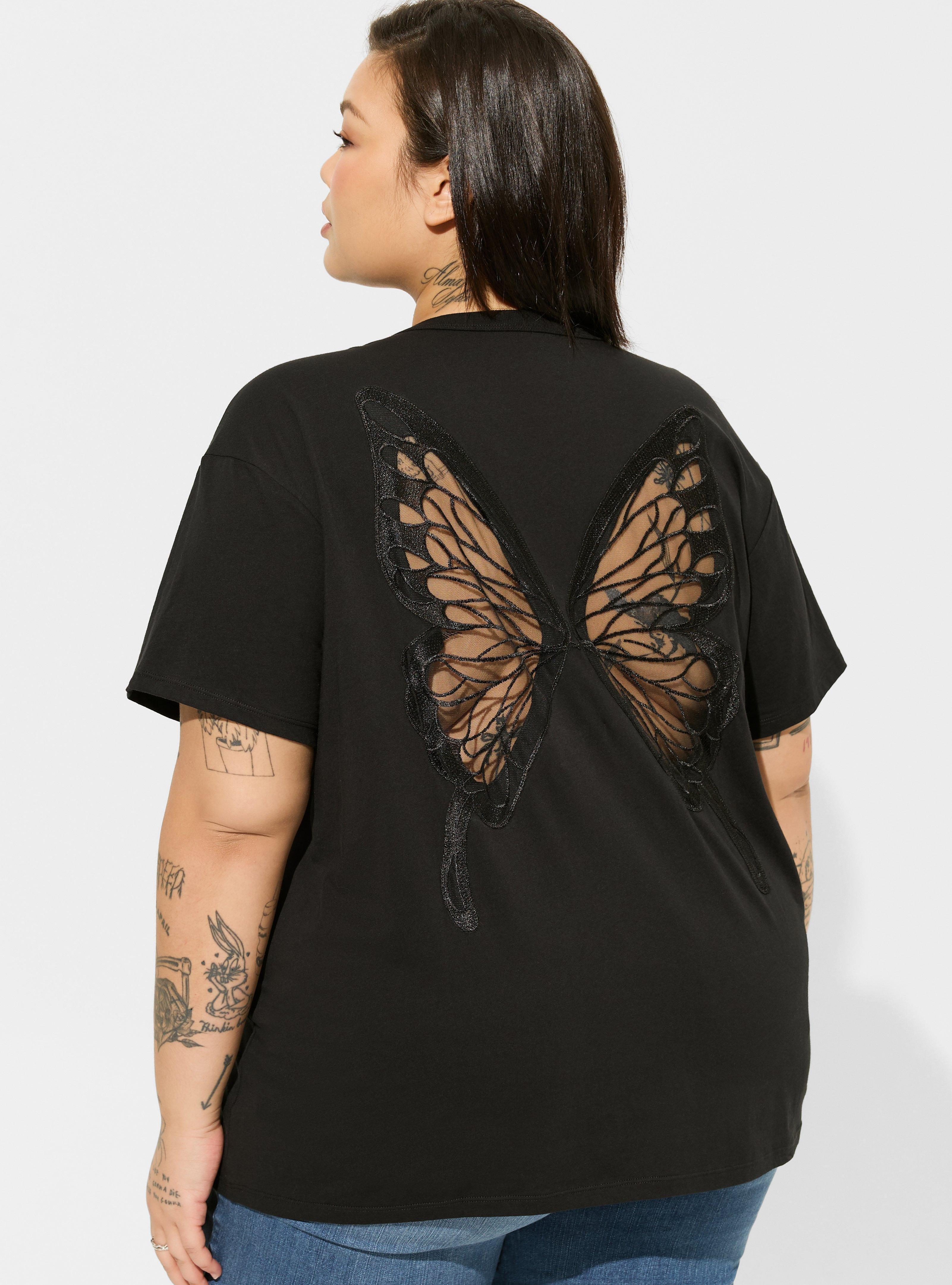 Butterfly crew neck tee best sale