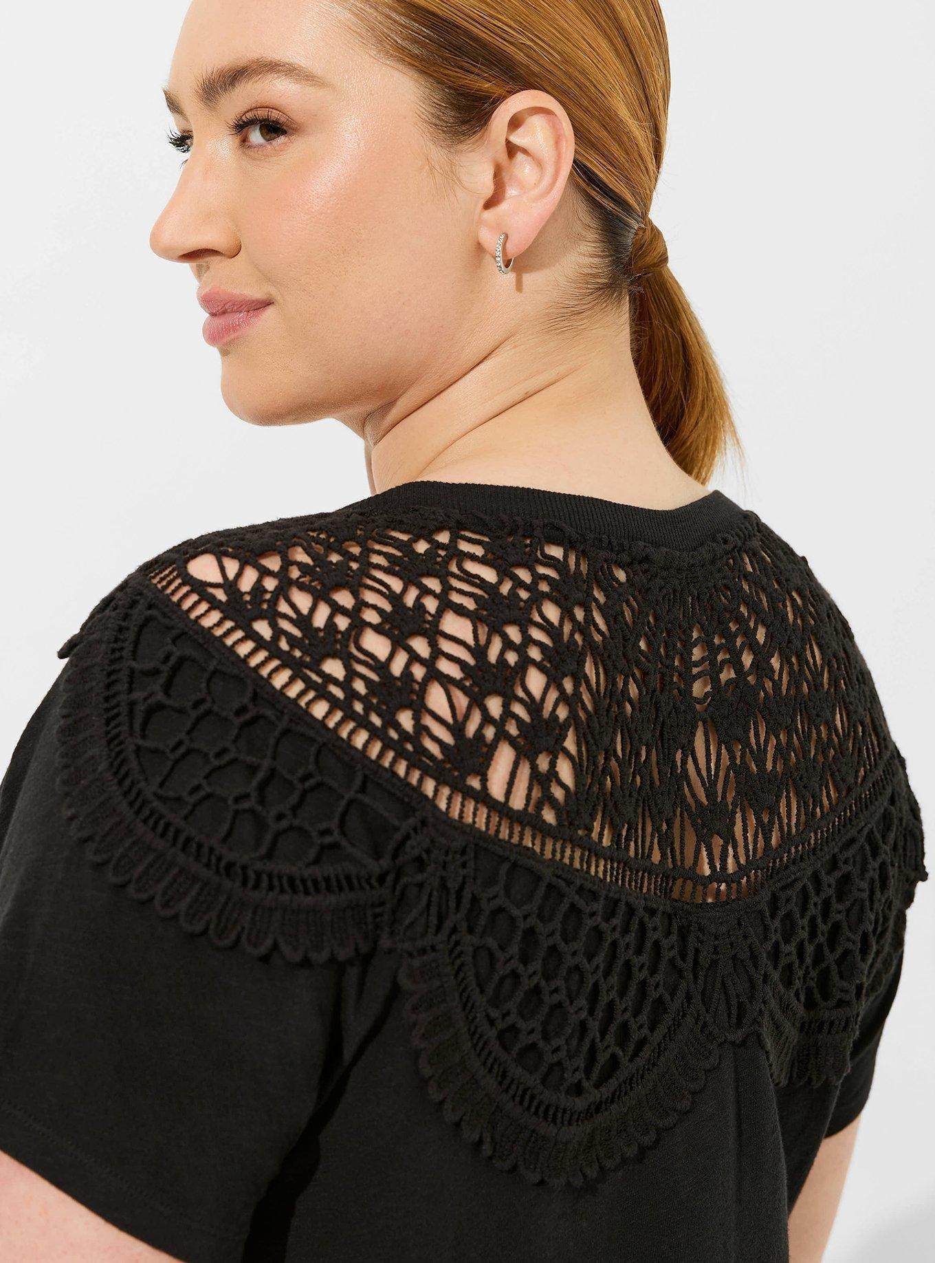 Cotton Modal Lace Back Raglan Top