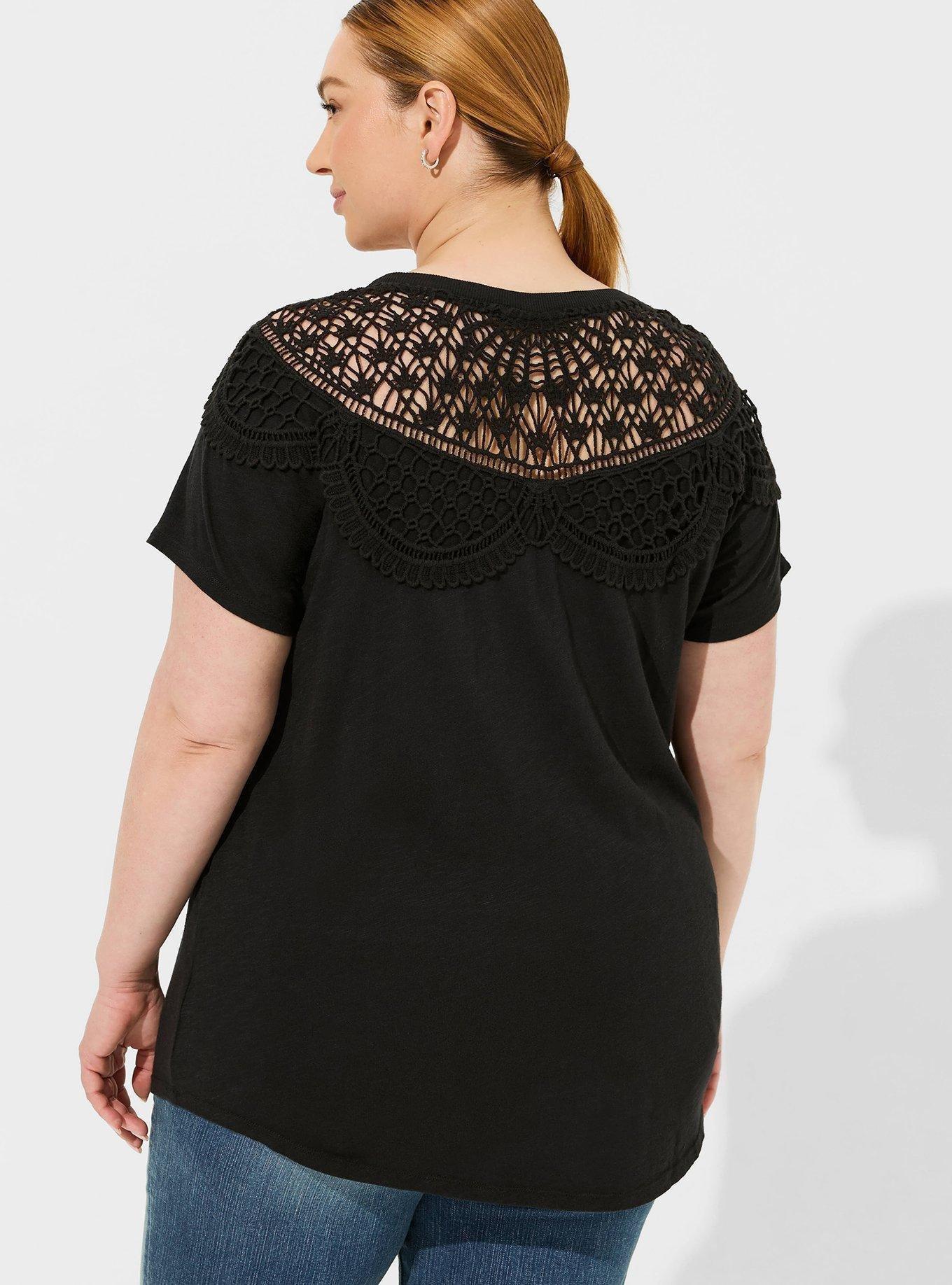 Cotton Modal Lace Back Raglan Top