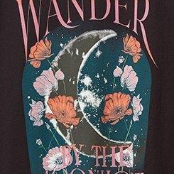 Wander Flower Relaxed Fit Heritage Jersey Crew Tee, DEEP BLACK, swatch