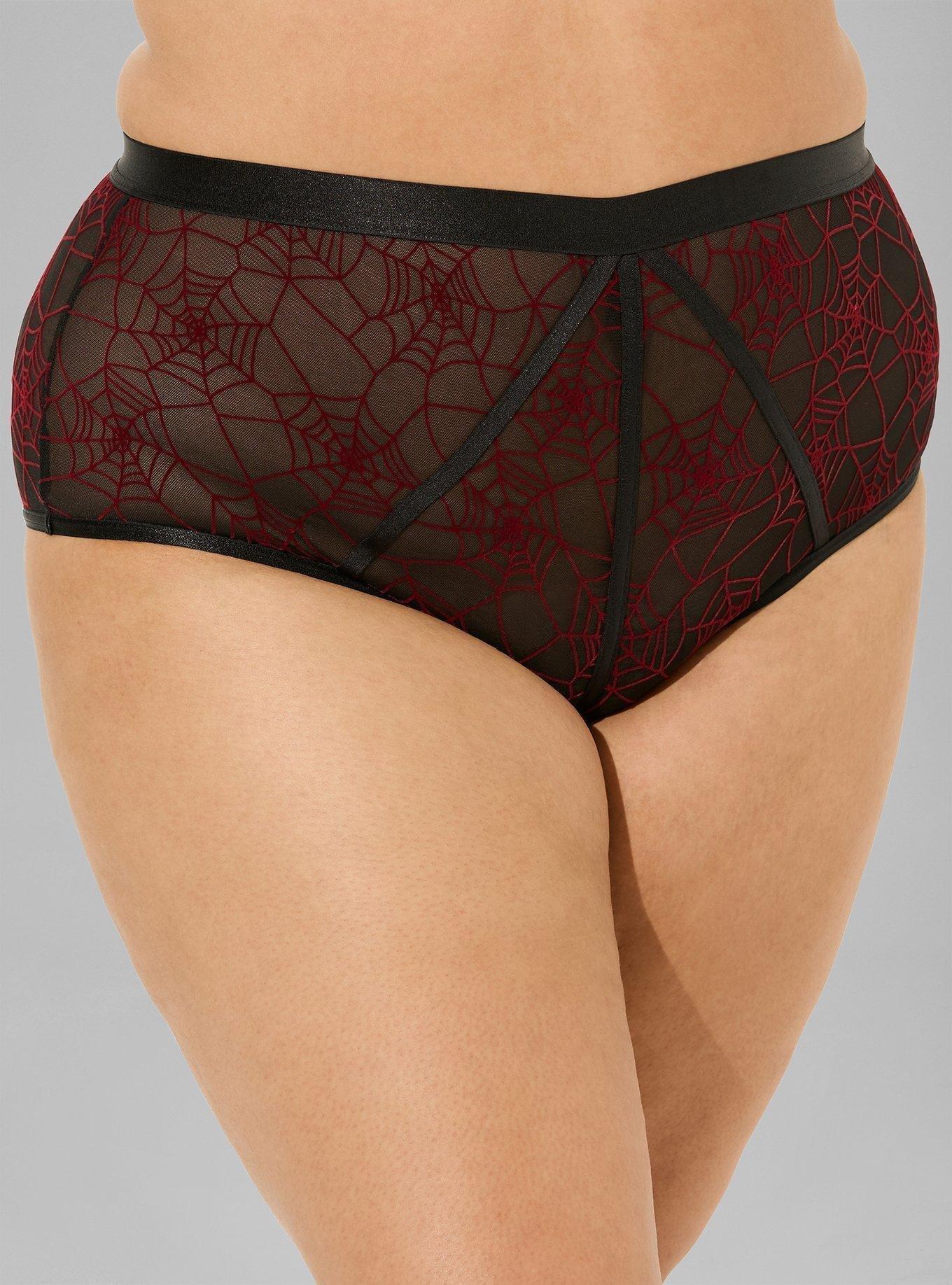 Flocked Mesh Strappy Mid Rise Cheeky Panty