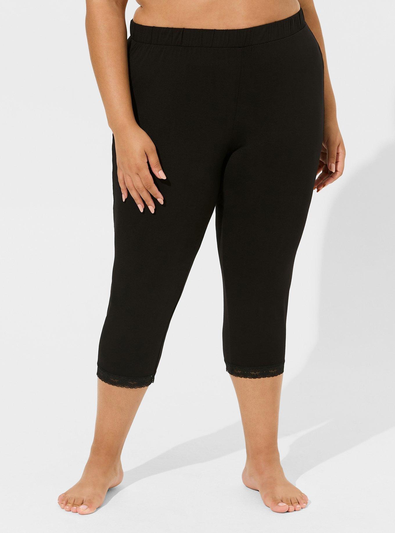 Super Soft Jersey Crop Lace Trim Sleep Pant