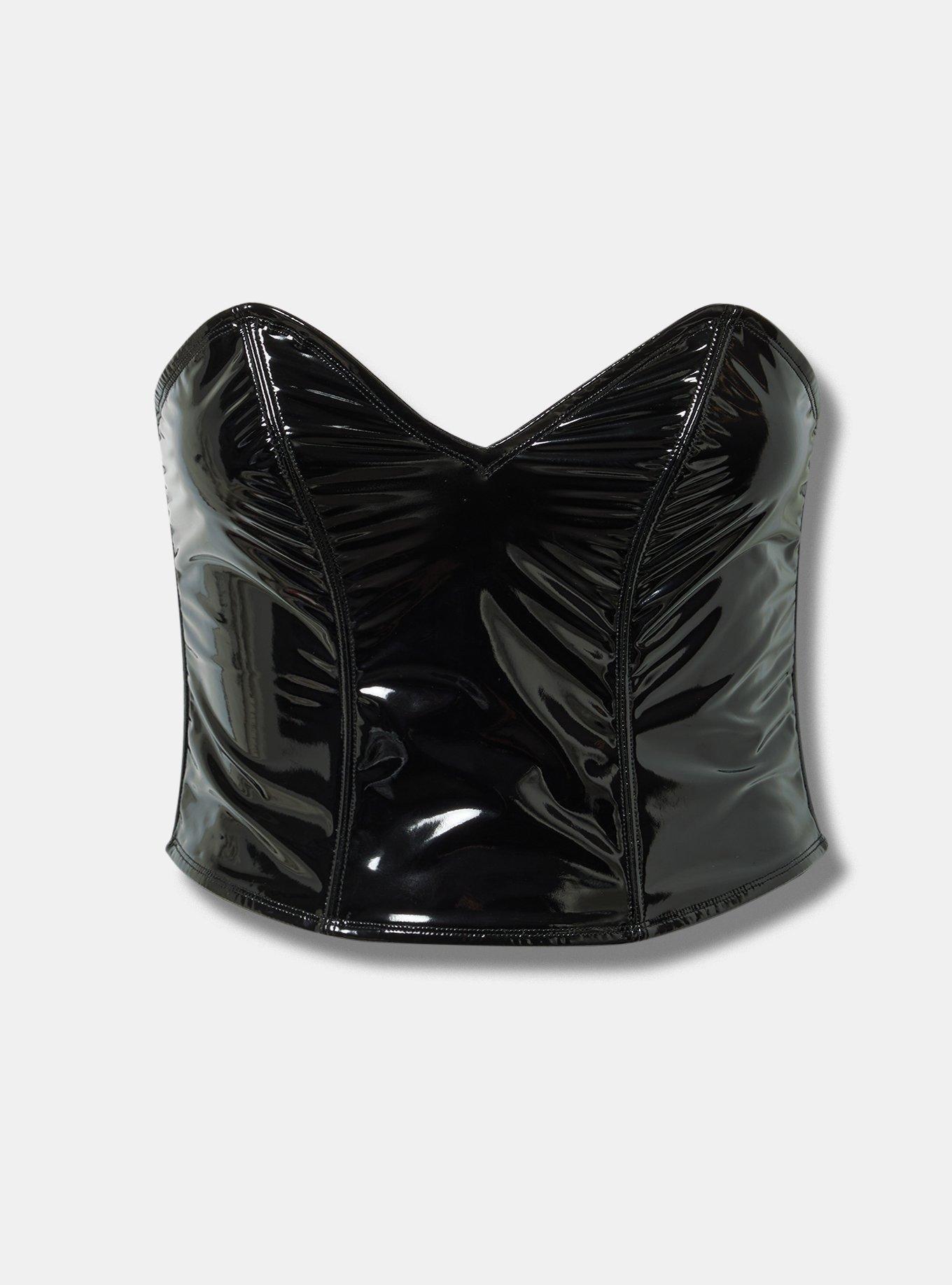 Patent Leather Studded Pointed Cup Bustier