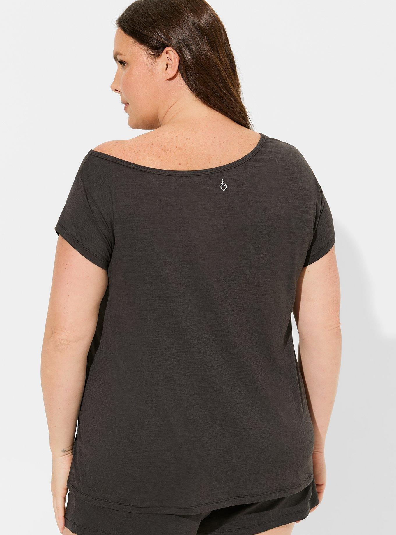 Super Soft Performance Jersey Off The Shoulder Active Tee