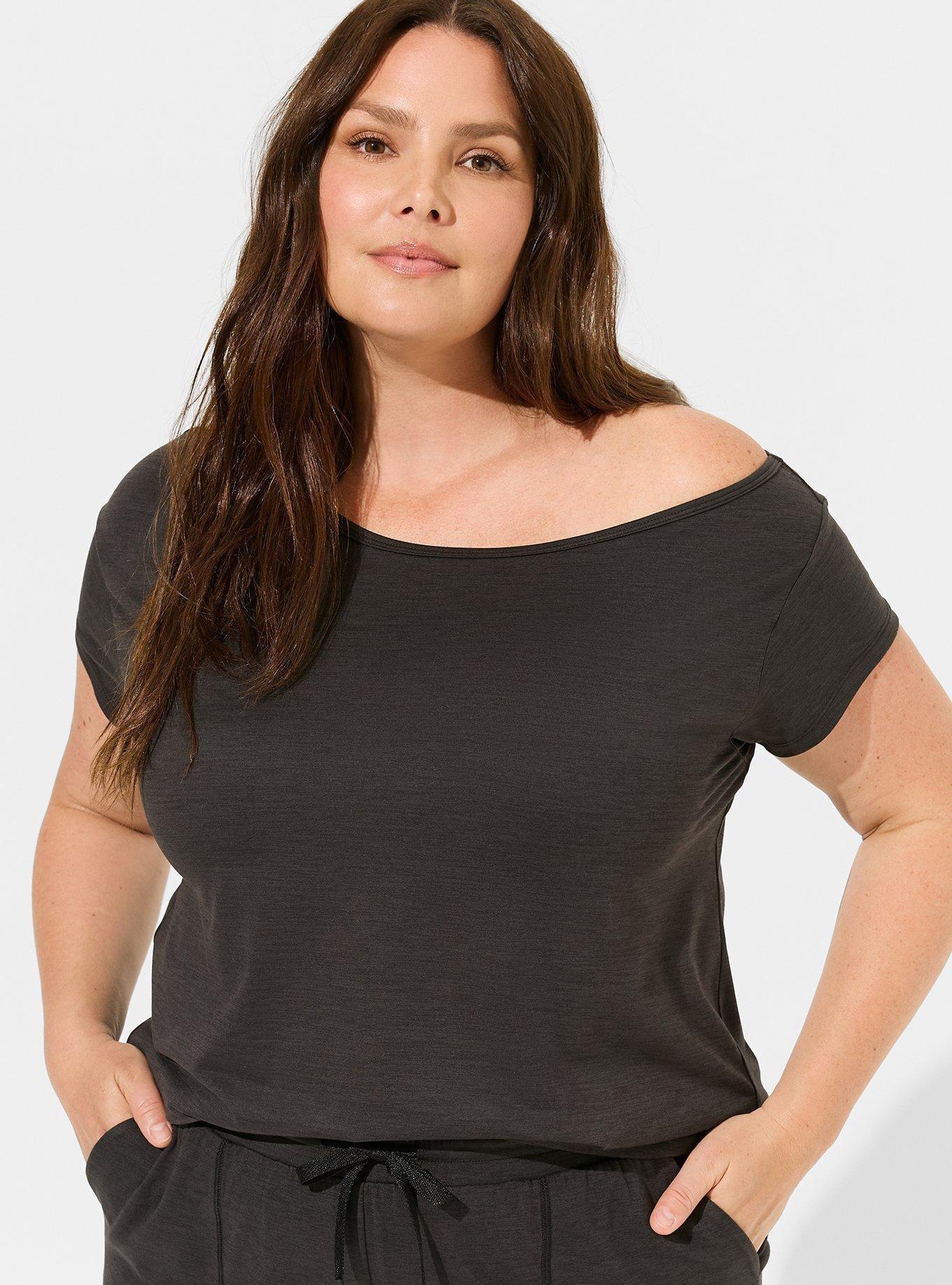 Super Soft Performance Jersey Off The Shoulder Active Tee