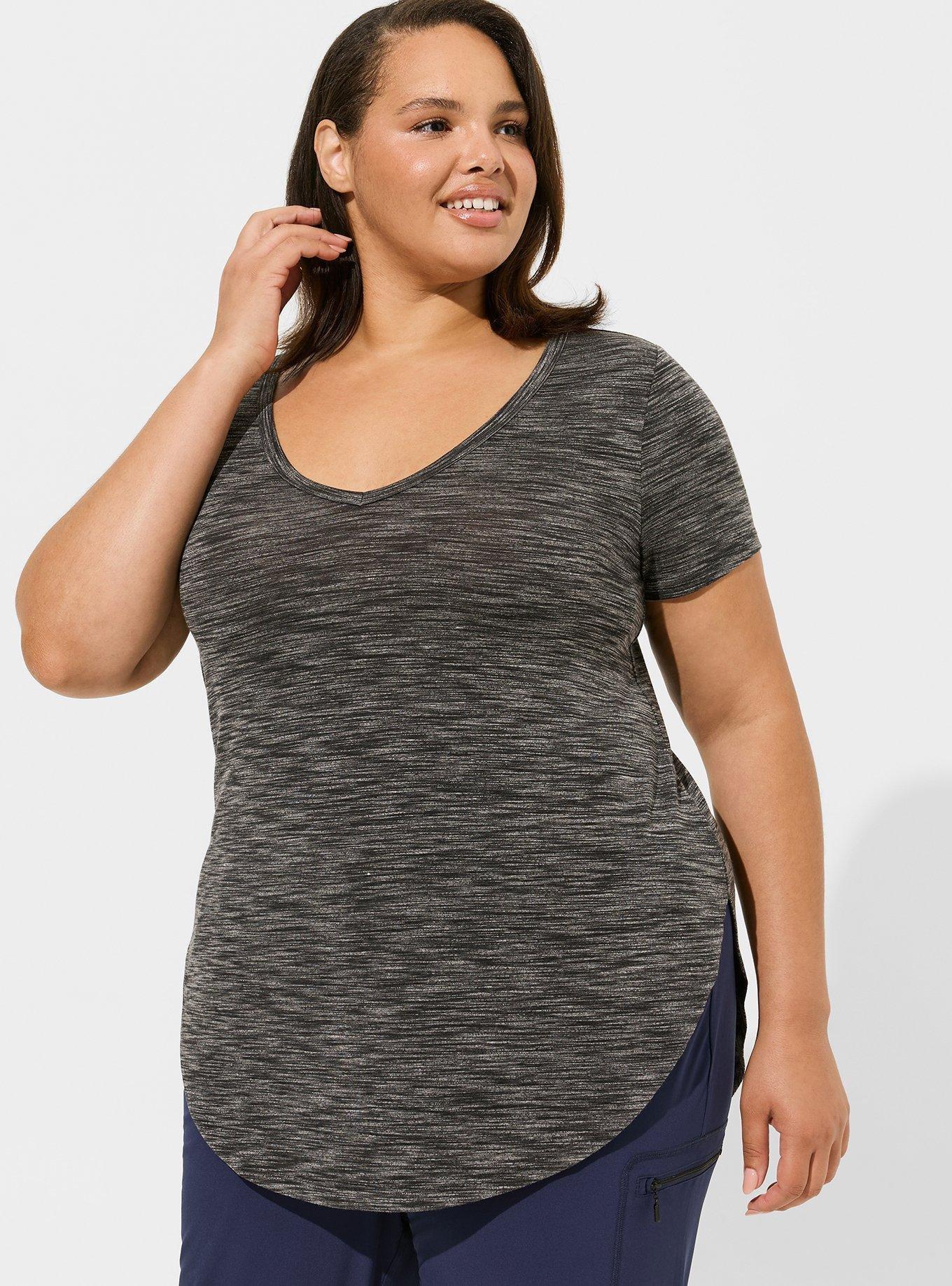 Lyocell V-Neck Short Sleeve Active Tunic