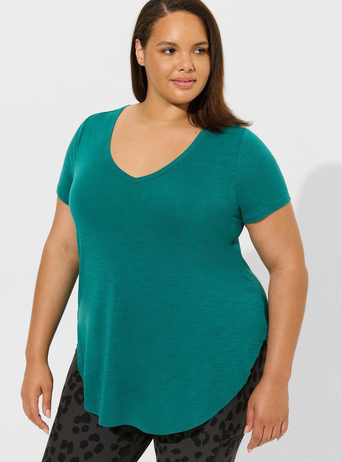 Lyocell V-Neck Short Sleeve Active Tunic