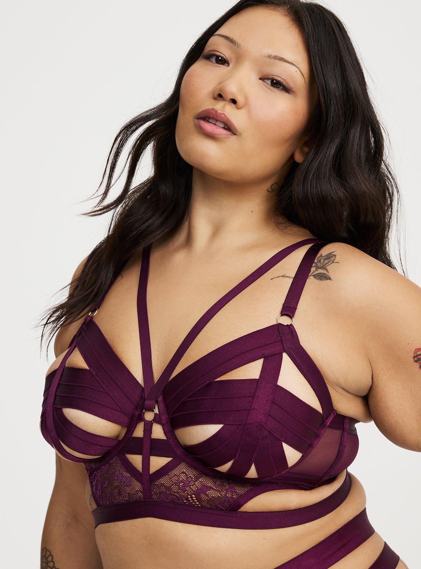 Diamante Hearts Open Cup Bra