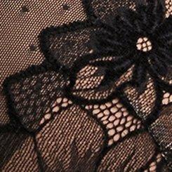 Plus Size XO Plunge Push-Up Cozy Lace Straight Back Bra, BLACK, swatch