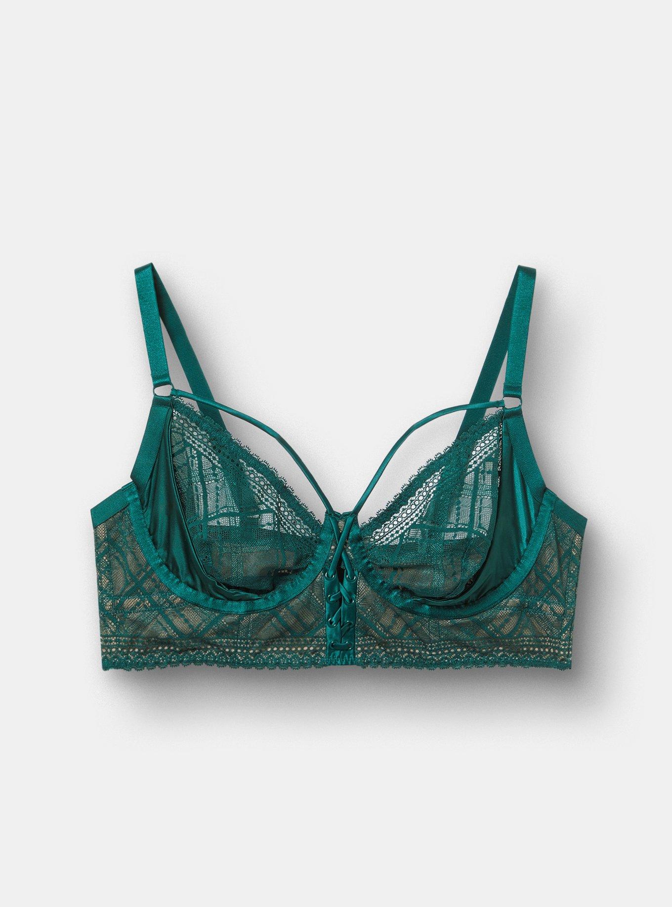Dark Debutante Lace-Up Underwire Bra