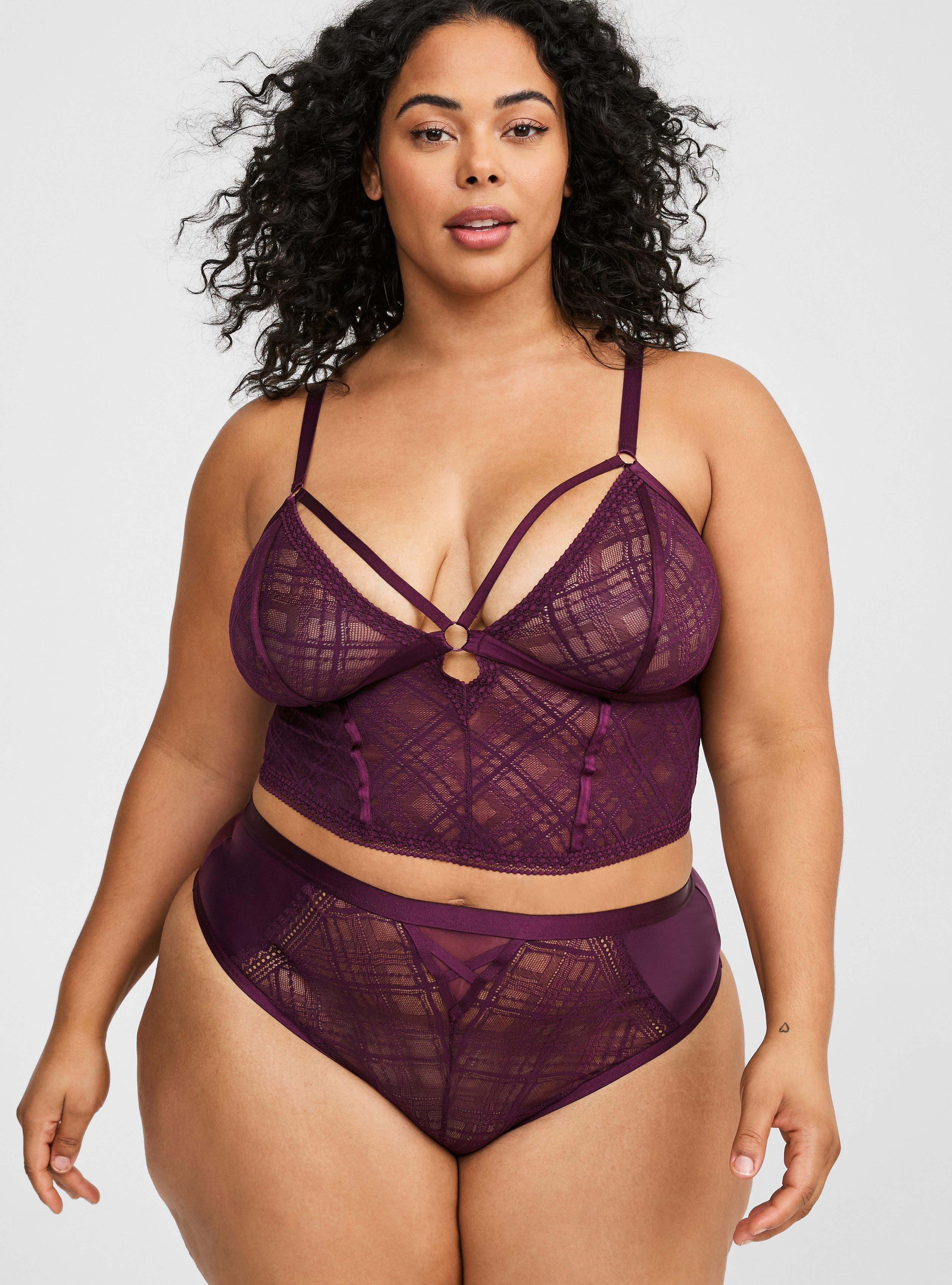 Plaid Lace Strappy Cami Top, DARKEST PLUM, alternate