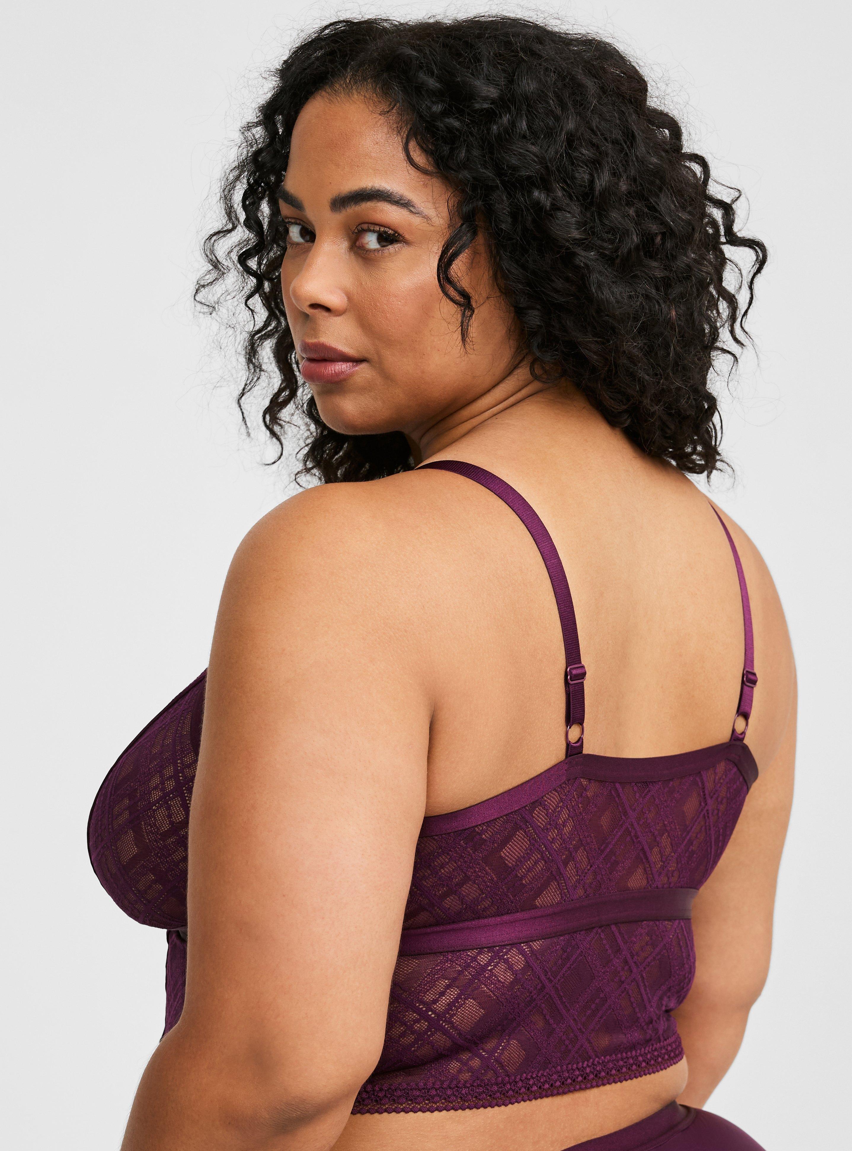 Plaid Lace Strappy Cami Top, DARKEST PLUM, alternate