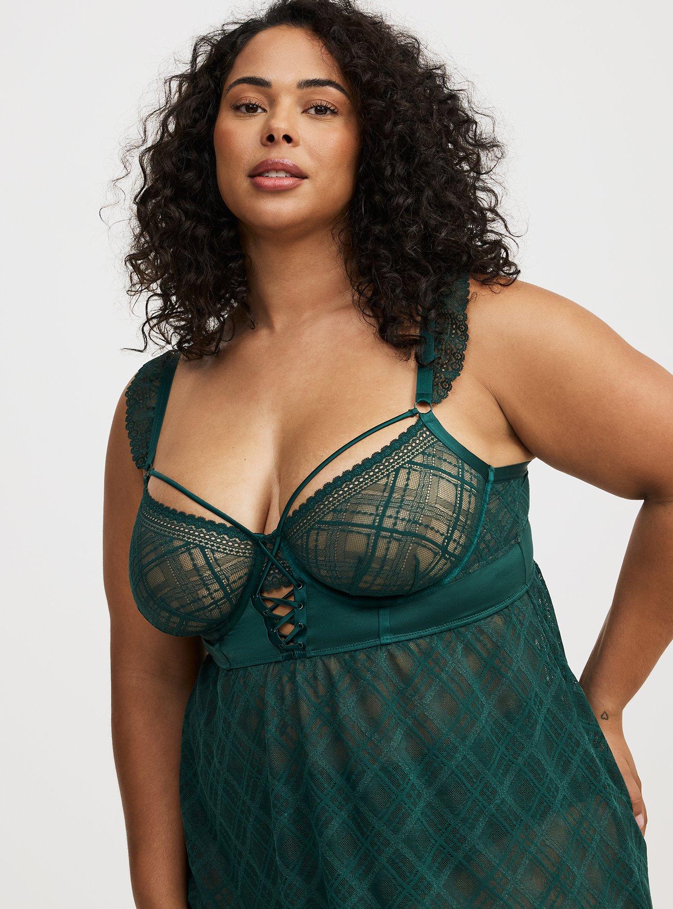 Dark Debutante Underwire Lace-Up Babydoll