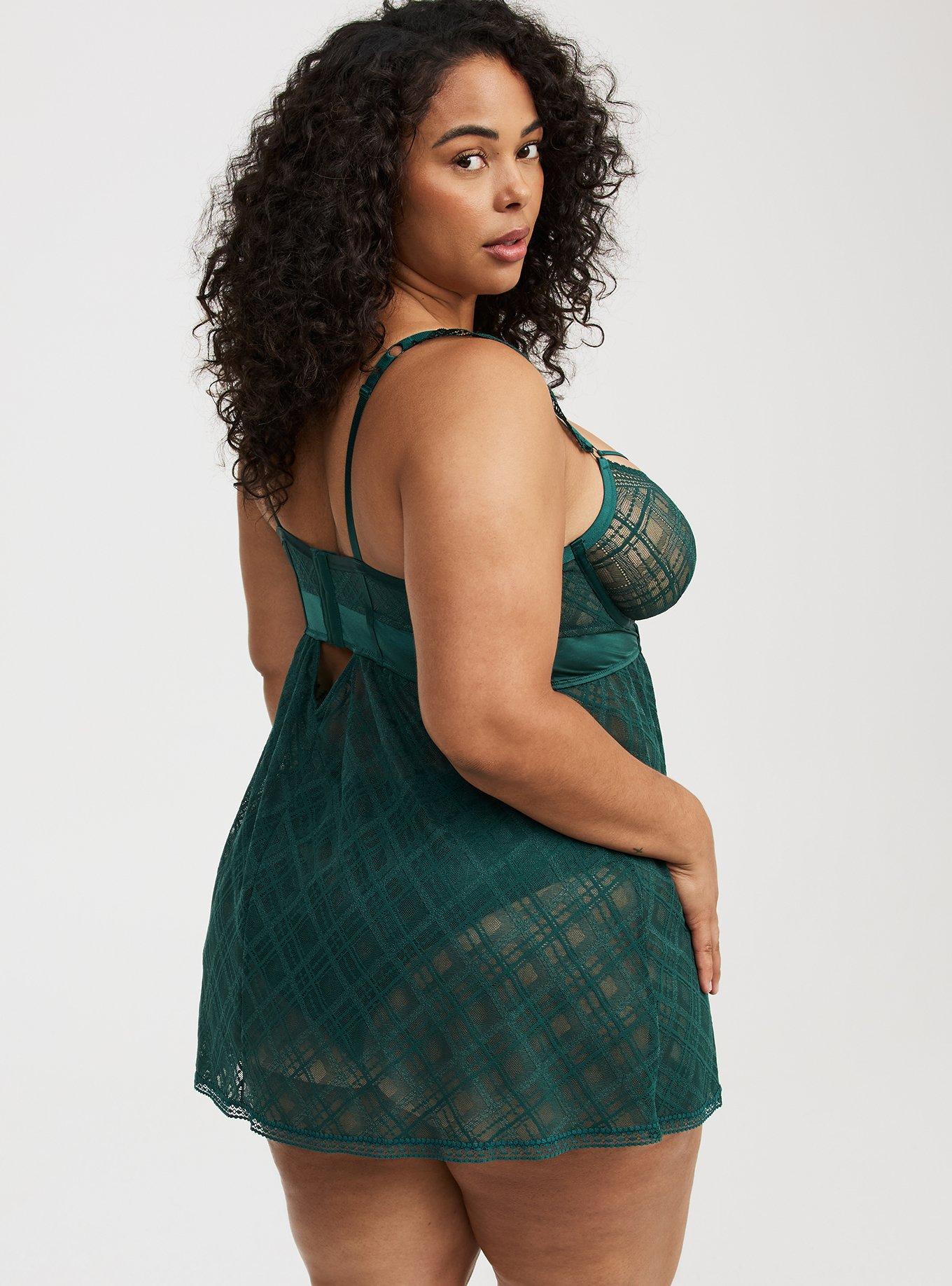 Dark Debutante Underwire Lace-Up Babydoll