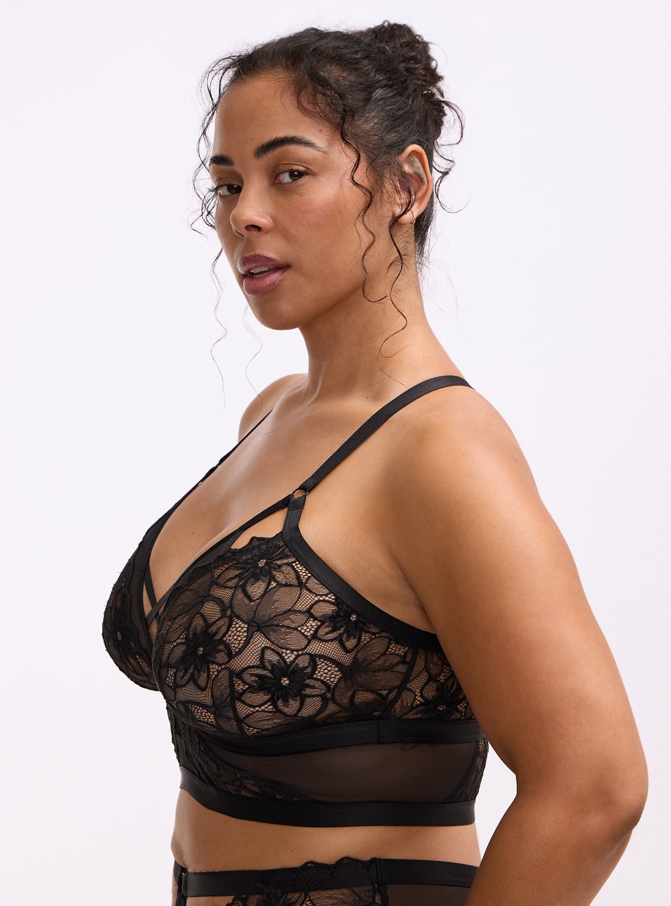 Cozy Lace Bralette, RICH BLACK, alternate