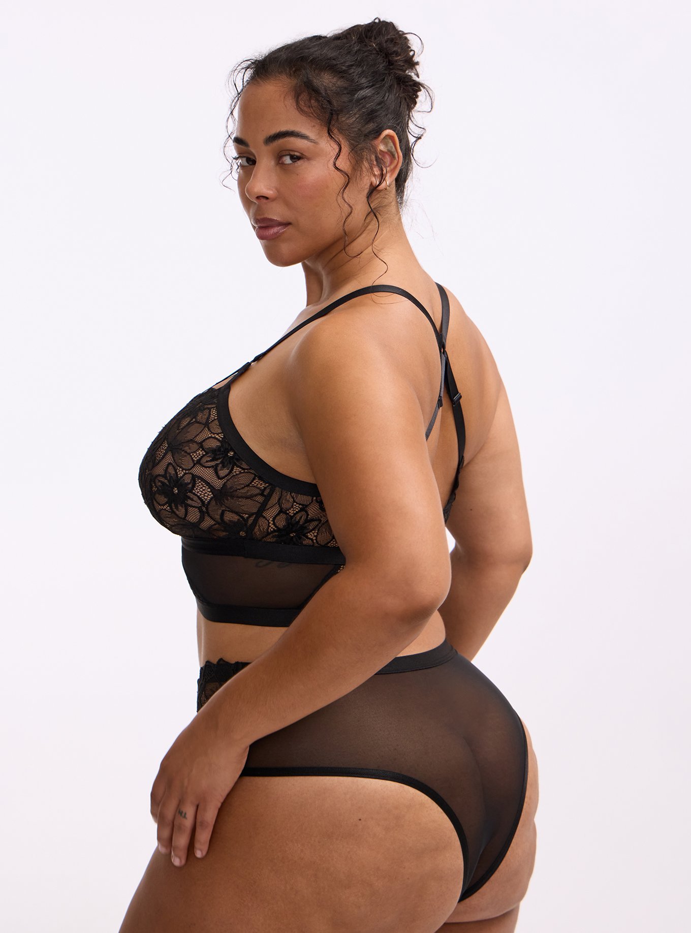 Cozy Lace Bralette, RICH BLACK, alternate