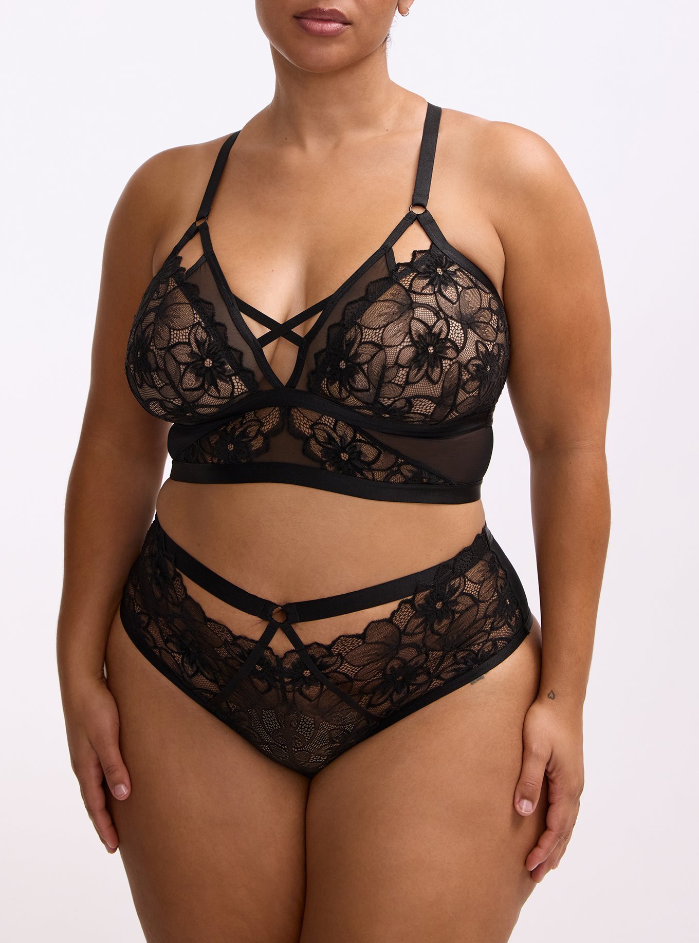 Cozy Lace Bralette, RICH BLACK, alternate