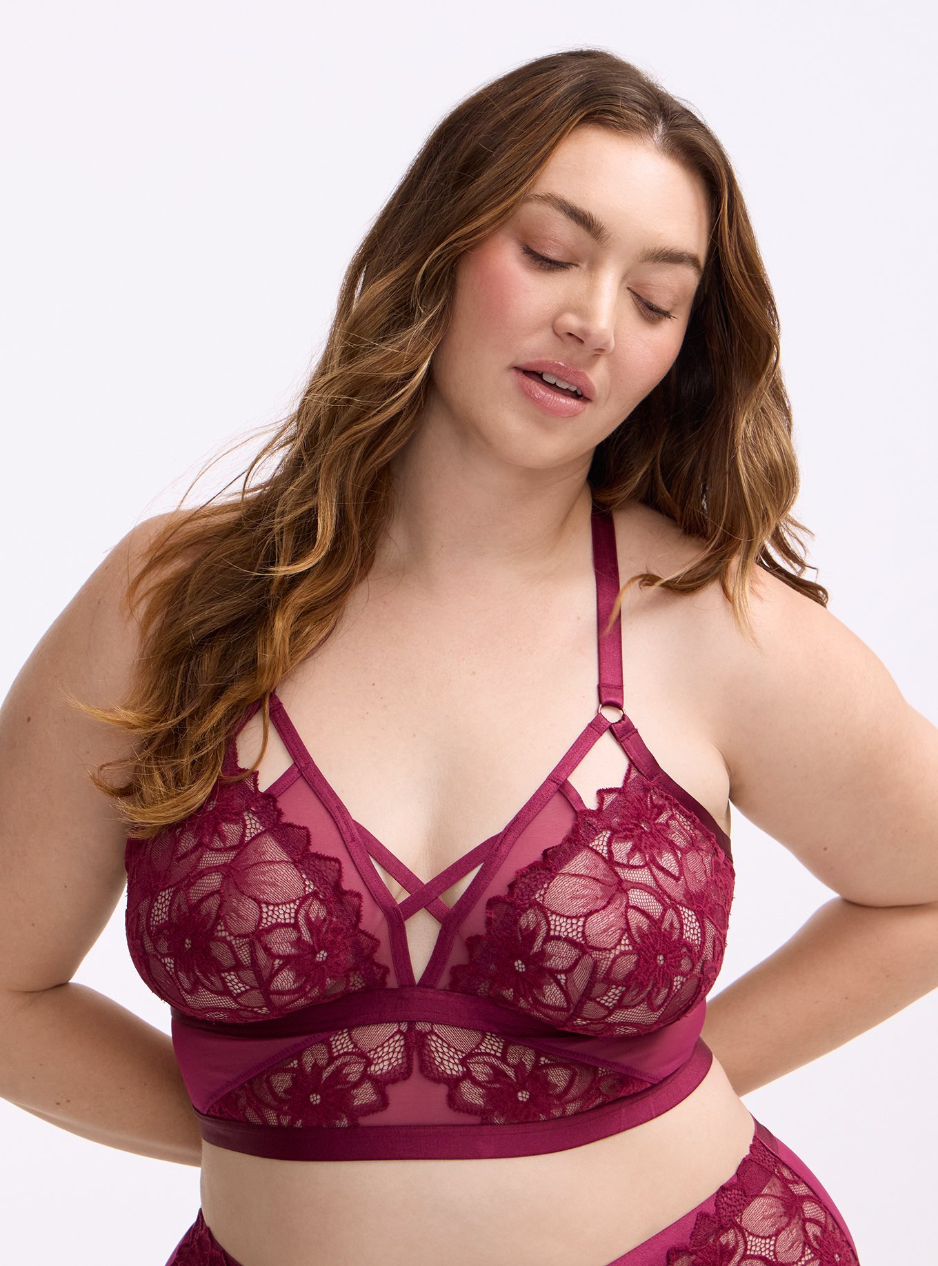 Cozy Lace Bralette, PURPLE POTION, hi-res