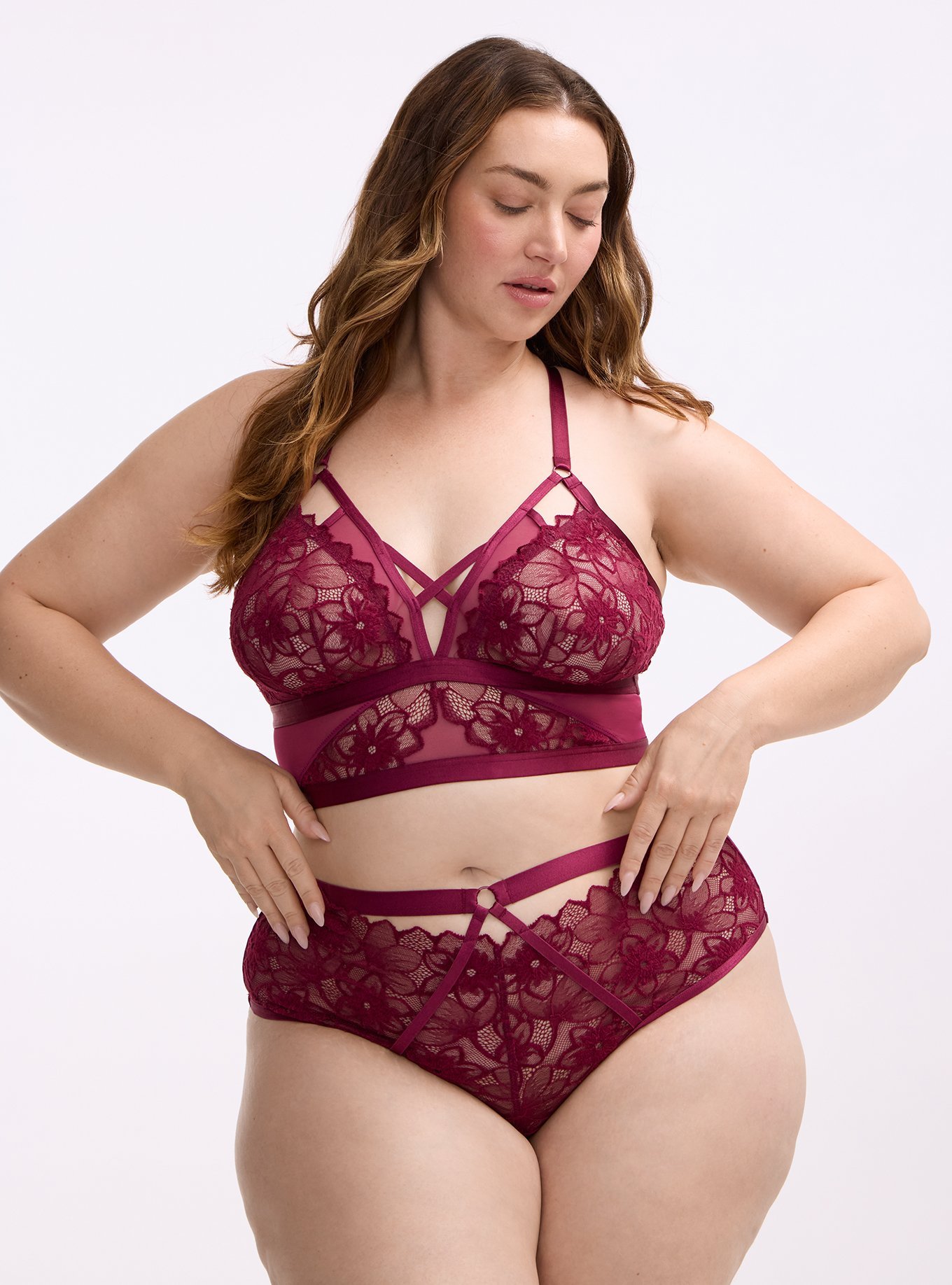 Cozy Lace Mid Waist Tanga, PURPLE POTION, hi-res