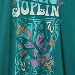 Janis Joplin Oversized Fit Cotton Crew Tee, TEAL, swatch