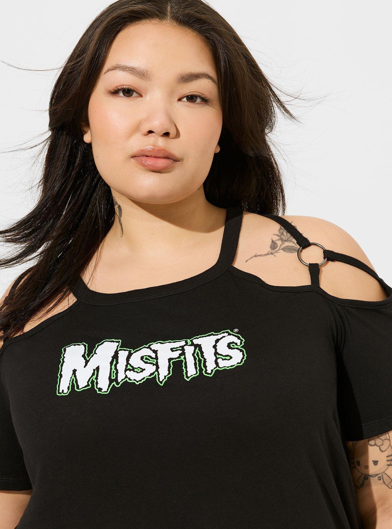 Misfits Classic Fit Cotton O-Ring Cold Shoulder Tee