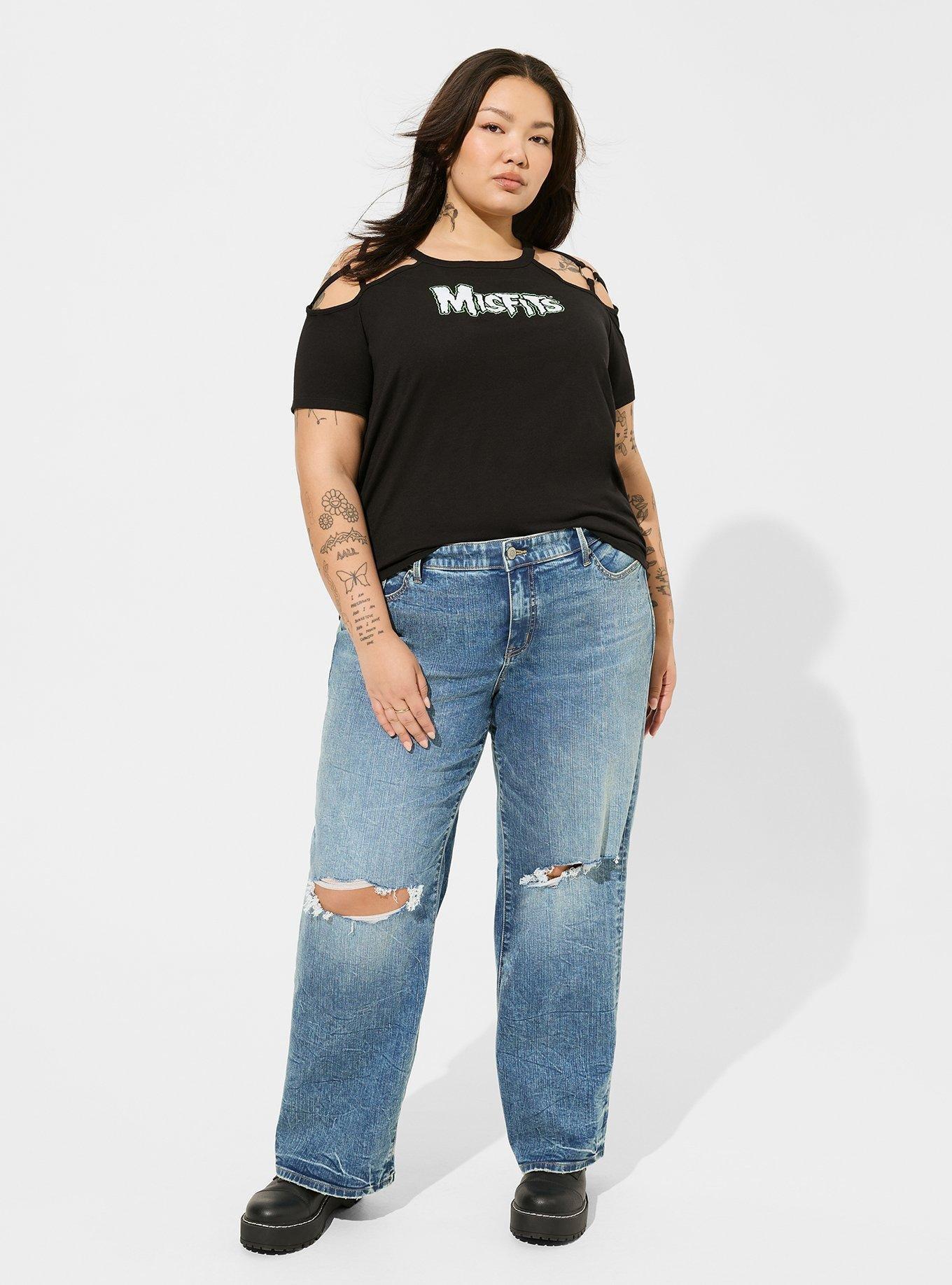 Misfits Classic Fit Cotton O-Ring Cold Shoulder Tee