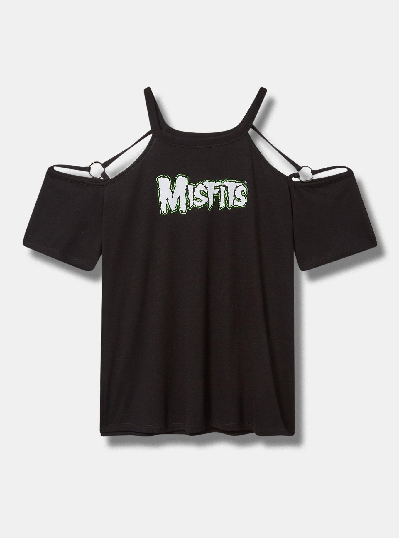 Misfits Classic Fit Cotton O-Ring Cold Shoulder Tee