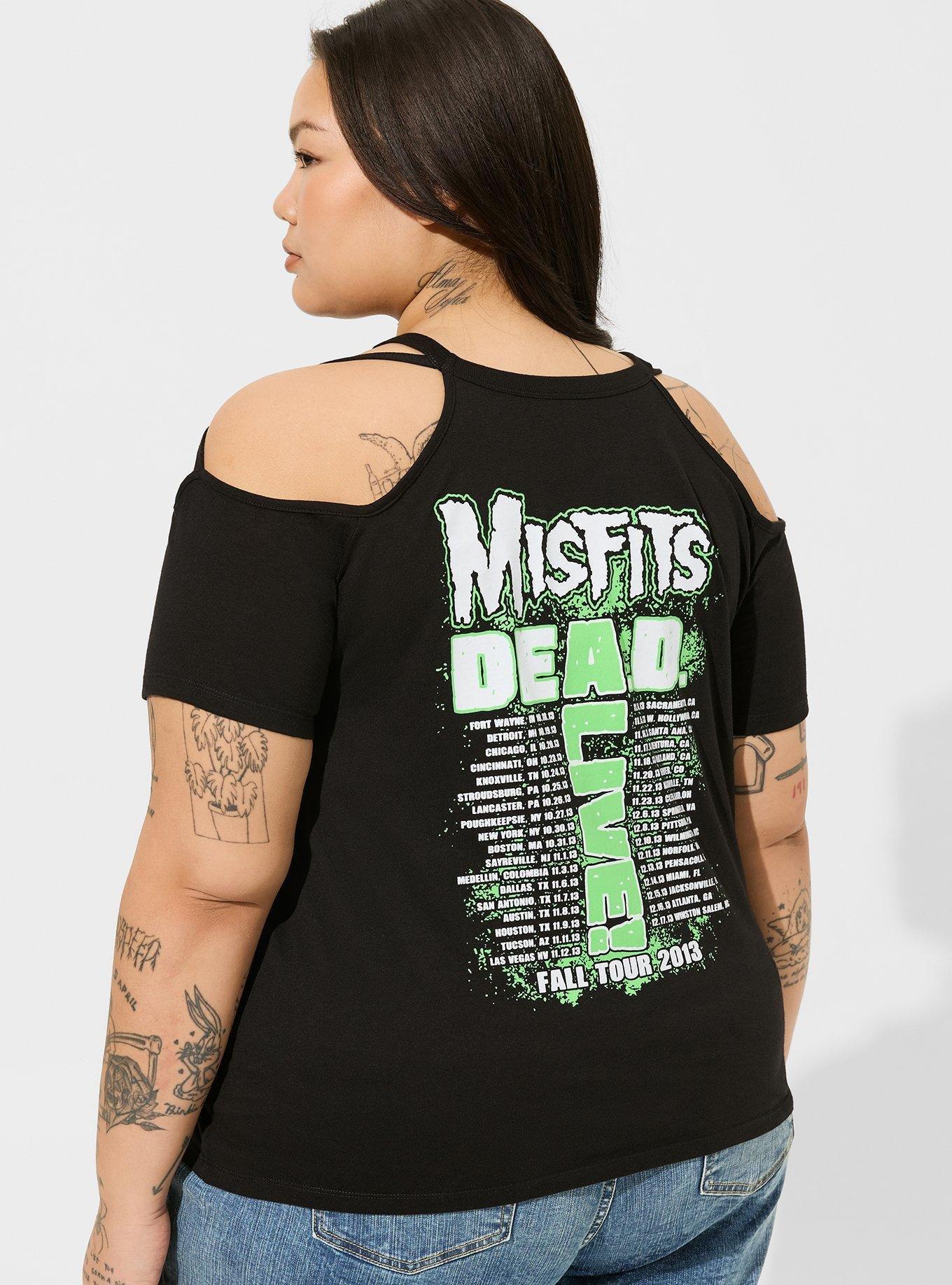 Misfits Classic Fit Cotton O-Ring Cold Shoulder Tee