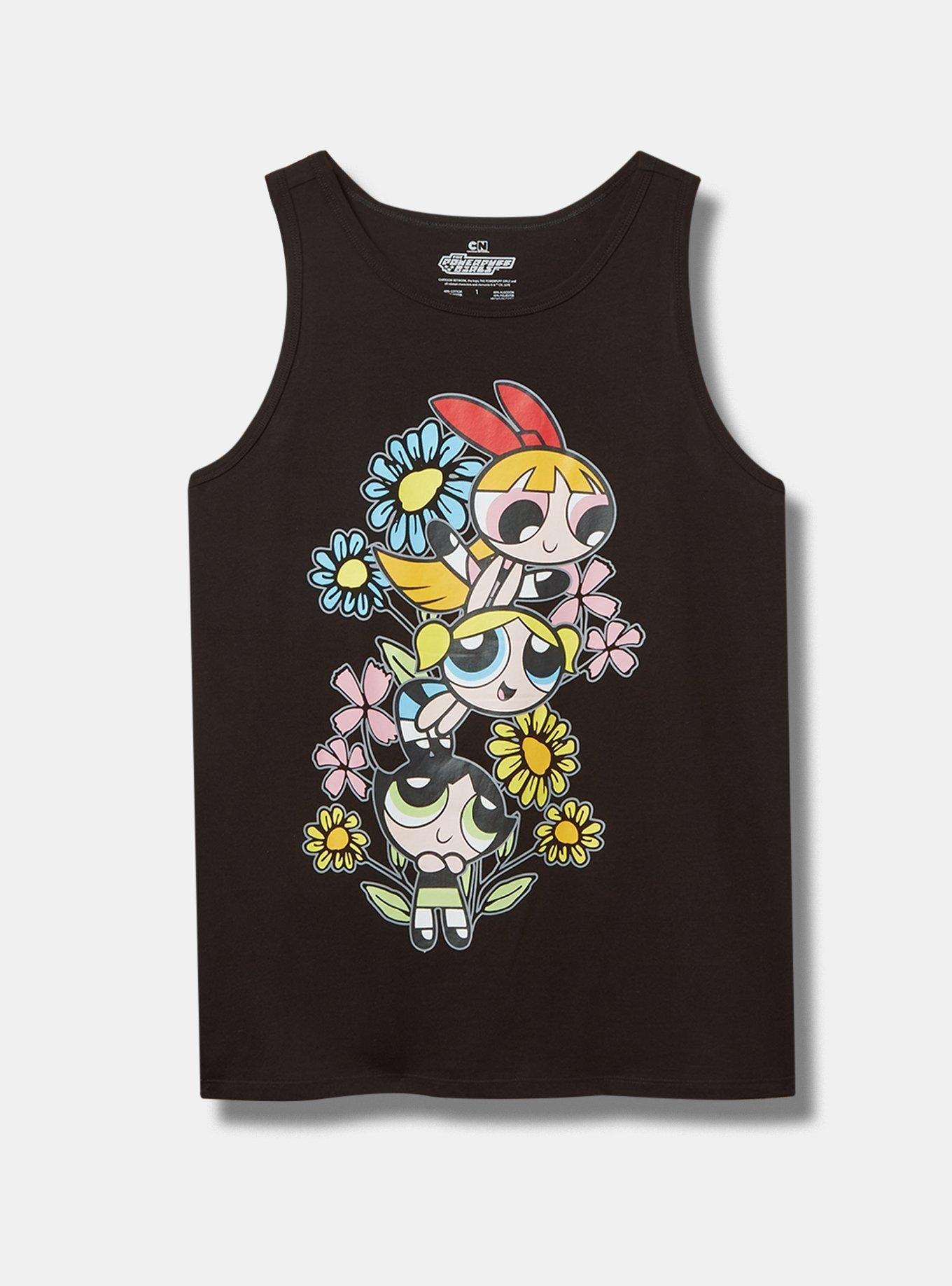 Powerpuff Girls Flower Classic Fit Cotton Crew Tank