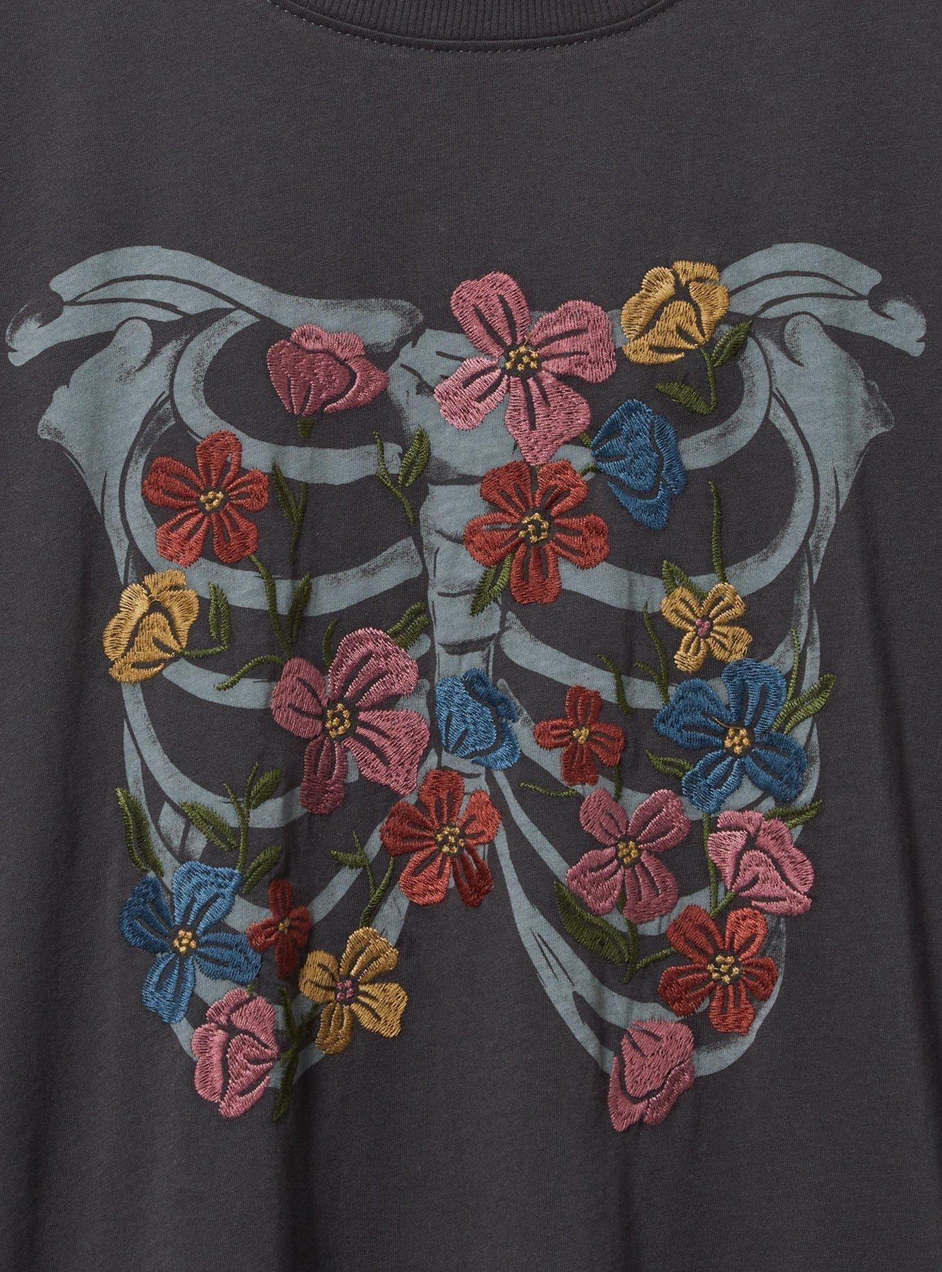 Floral Ribcage Relaxed Fit Heritage Jersey Crew Tee