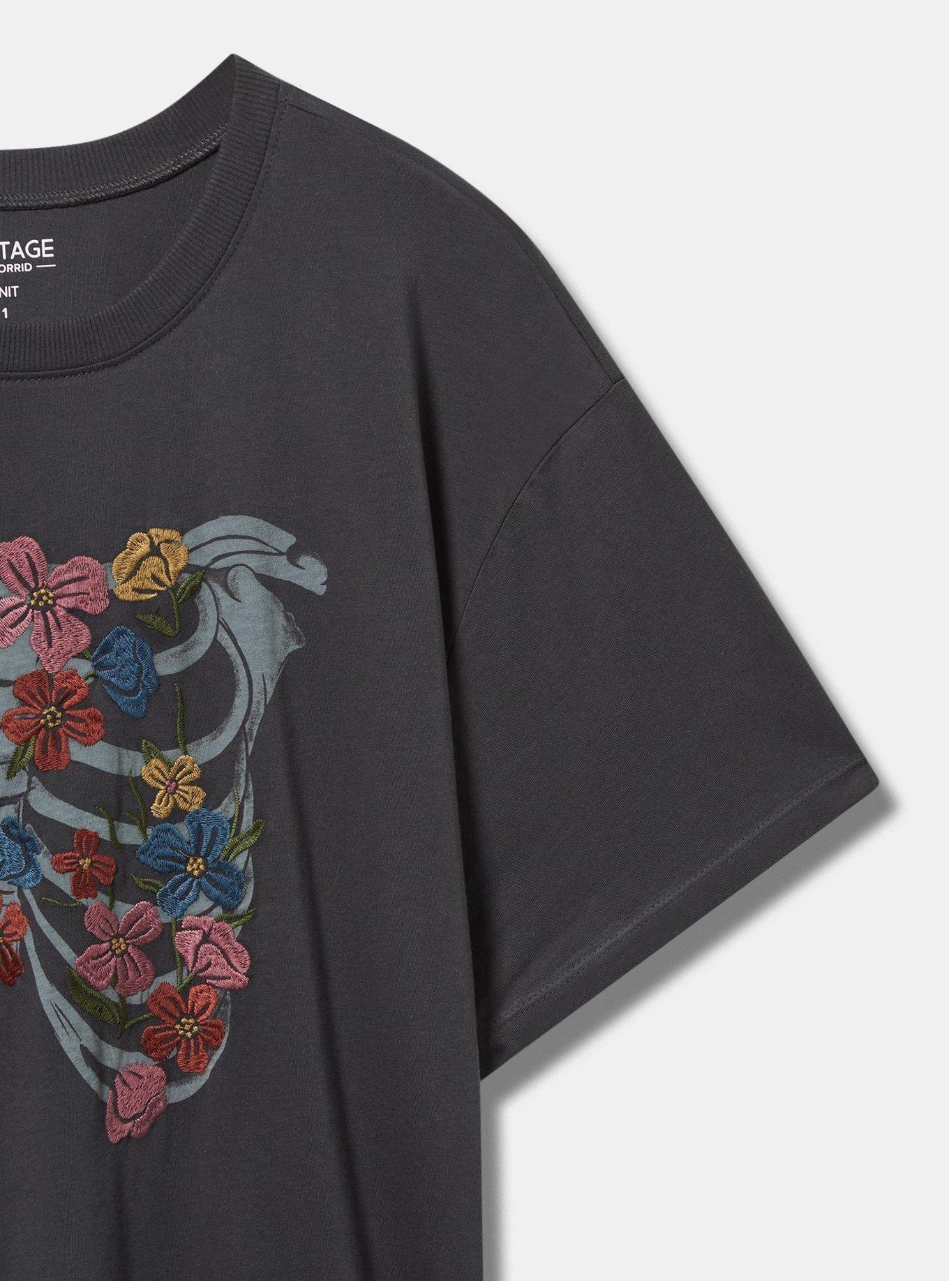 Floral Ribcage Relaxed Fit Heritage Jersey Crew Tee