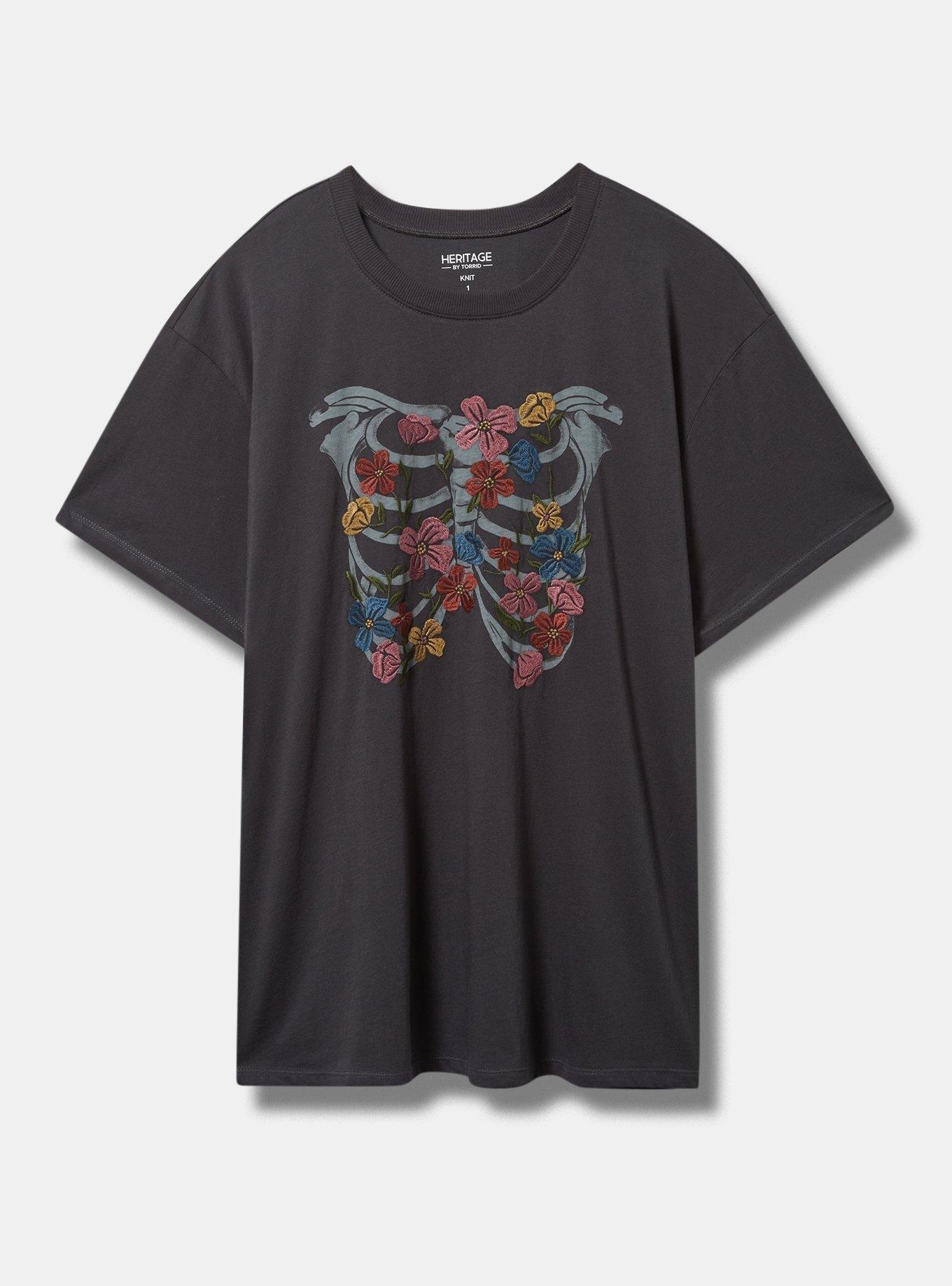 Floral Ribcage Relaxed Fit Heritage Jersey Crew Tee